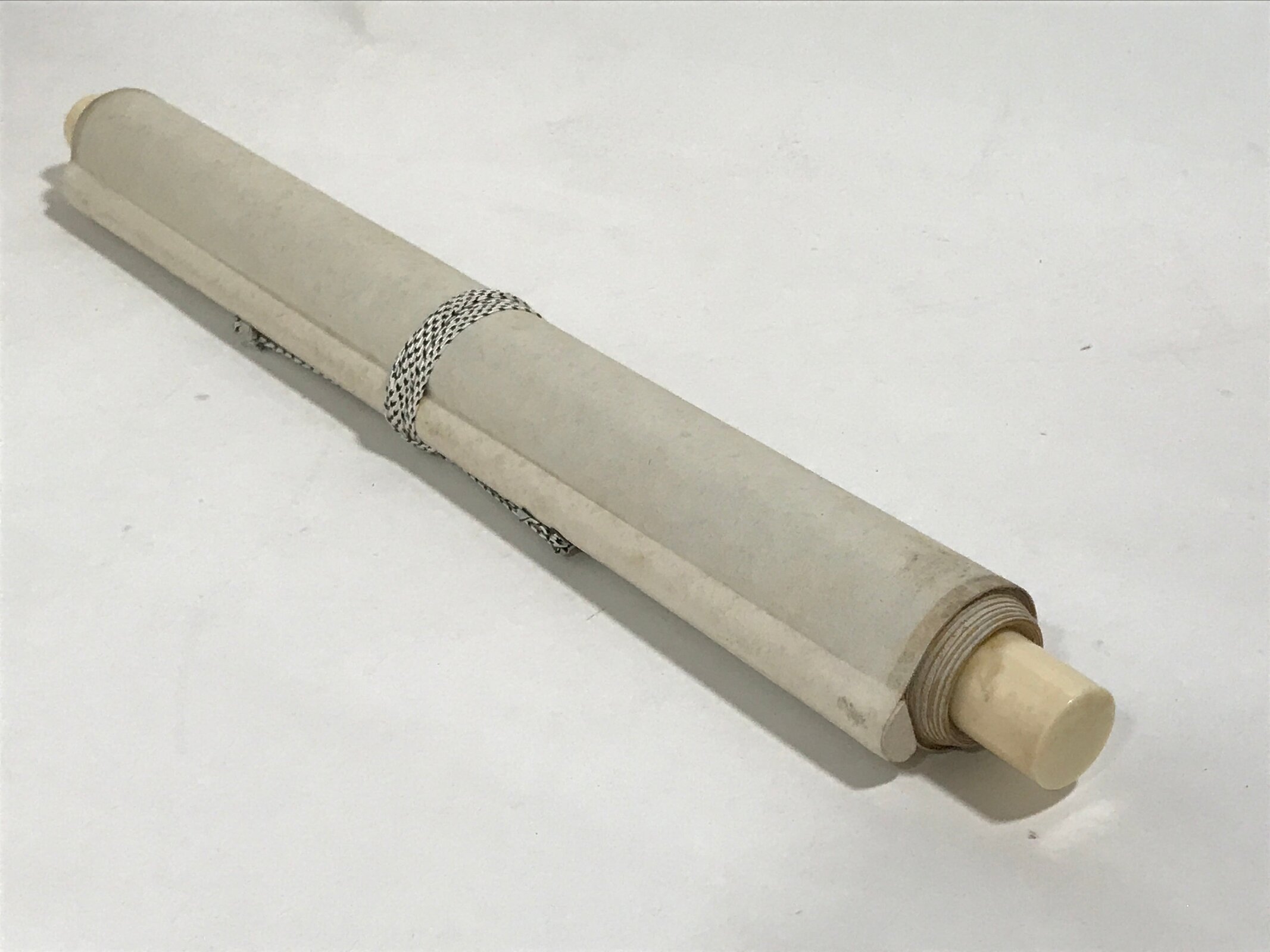 Japanese Hanging Scroll Vtg Kakejiku Idiom Calligraphy Kanji Ink Black KJ76