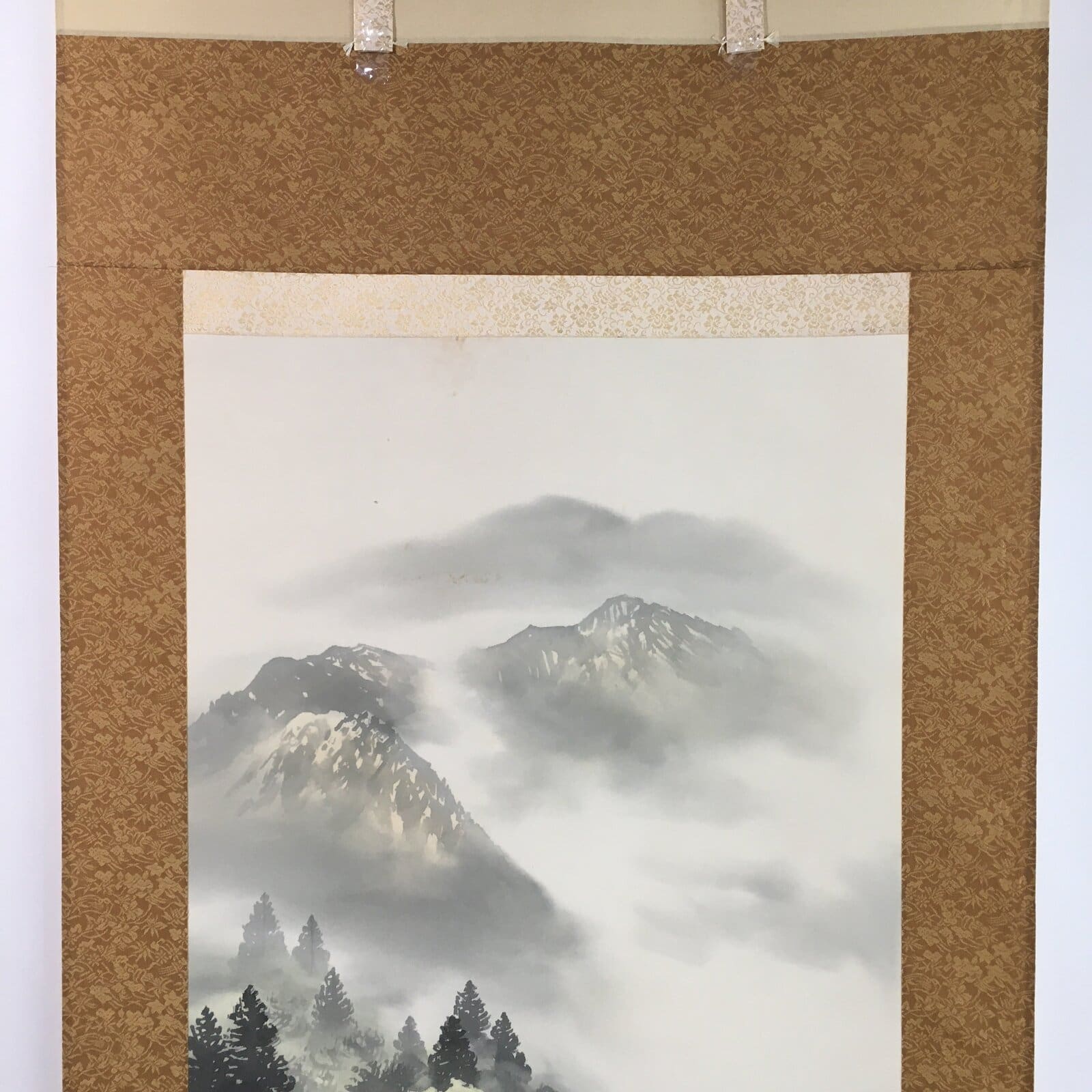 Japanese Hanging Scroll Vtg Kakejiku Kakemono Landscape Painting River SC701