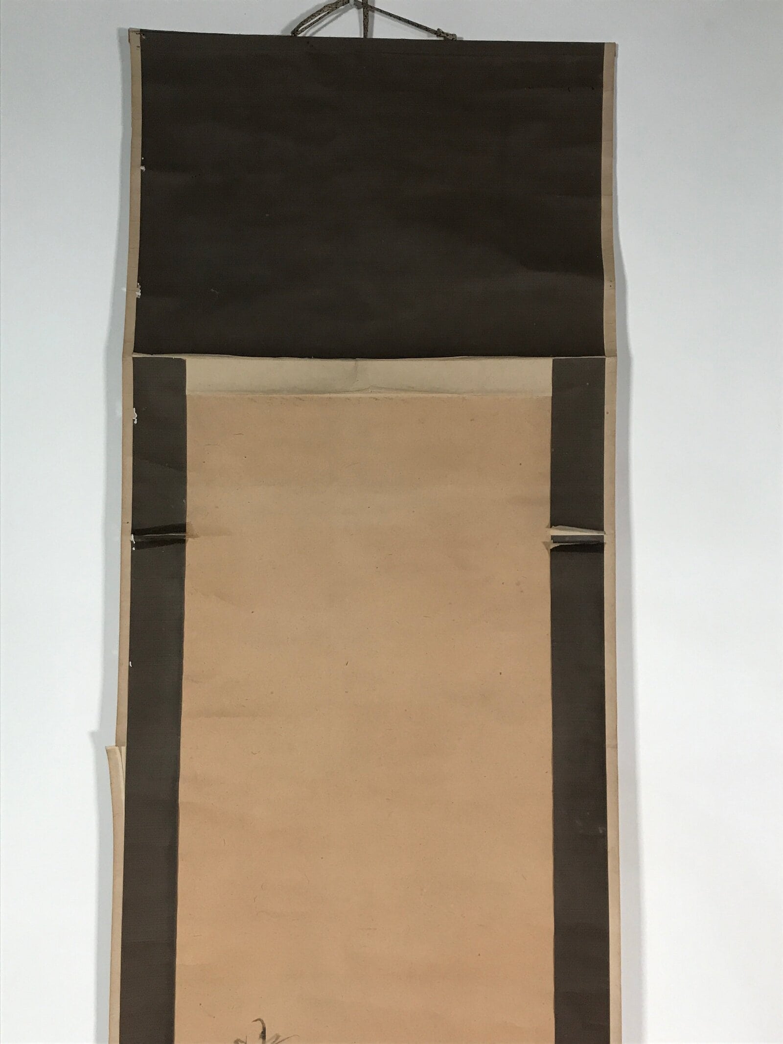 Japanese Hanging Scroll Vtg Kakejiku Zodiac Animal Dog Inu Simple Black Red KJ50