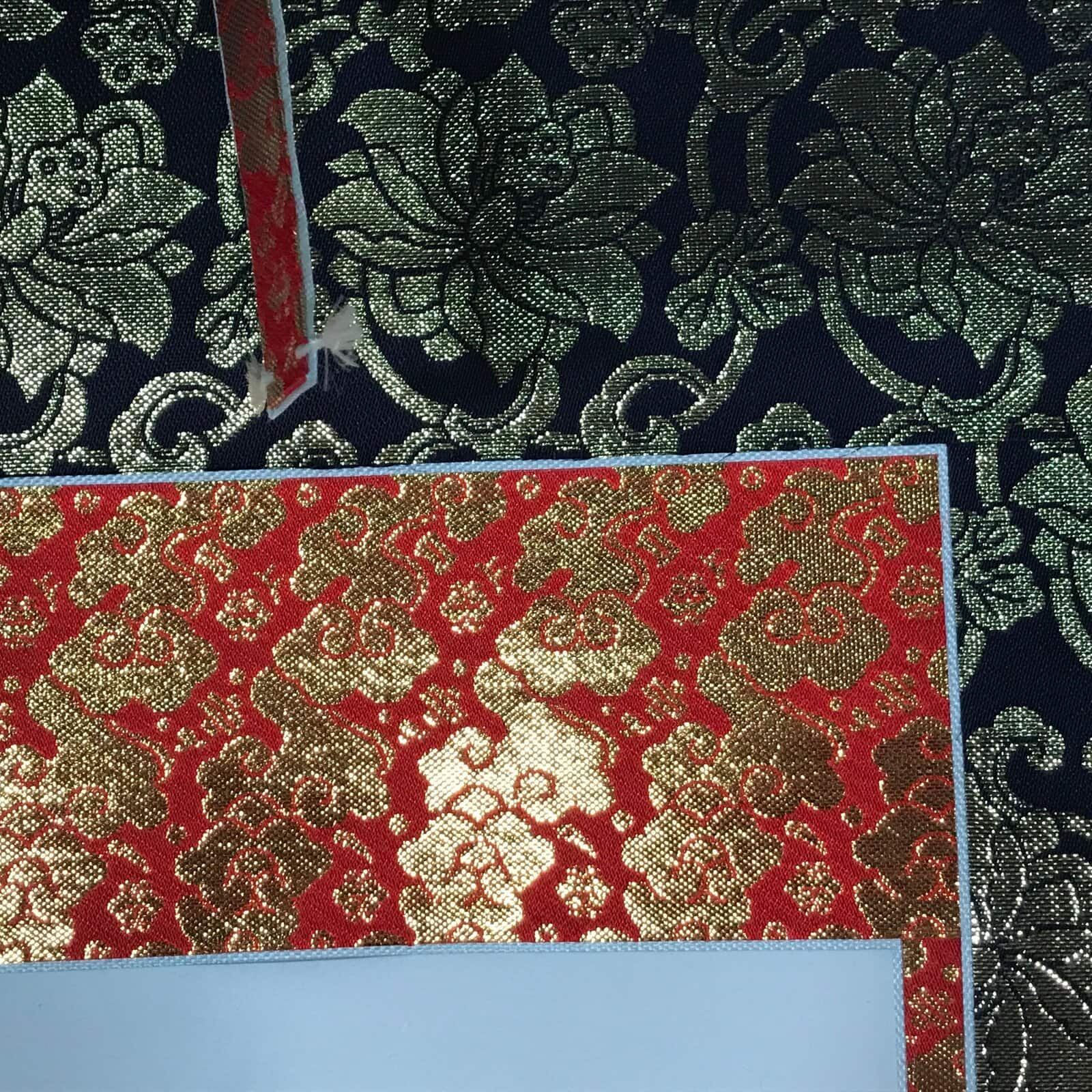 Japanese Hanging Scroll Vtg Namu Amida Butsu Buddhist Calligraphy Black KJ42