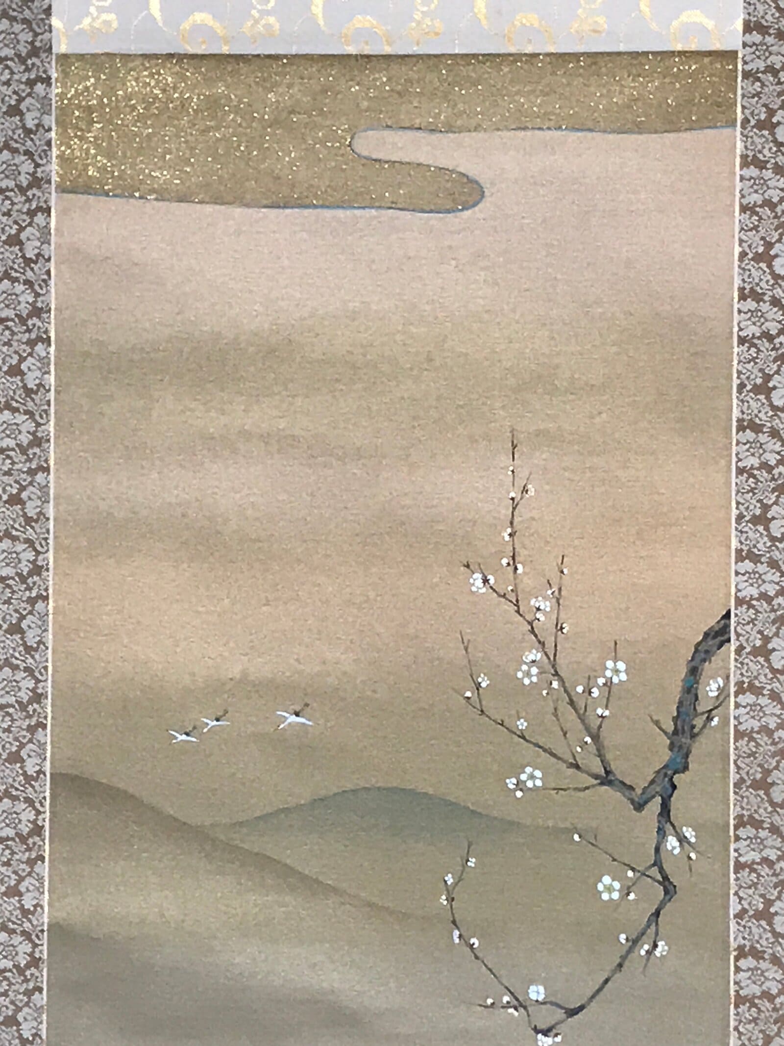 Japanese Hanging Scroll Vtg Old Woman Broom Takasago Kakejiku SC942