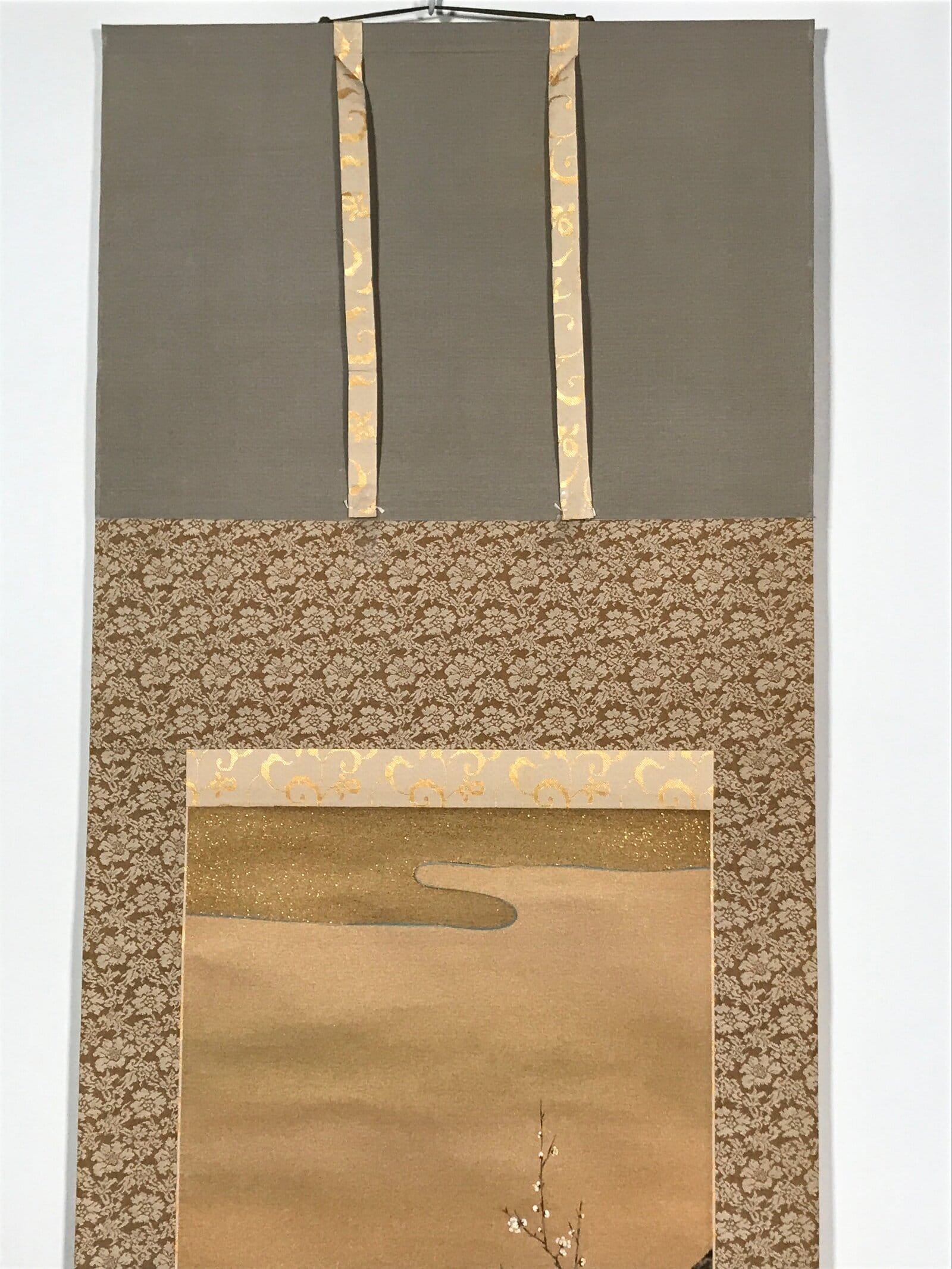 Japanese Hanging Scroll Vtg Old Woman Broom Takasago Kakejiku SC942