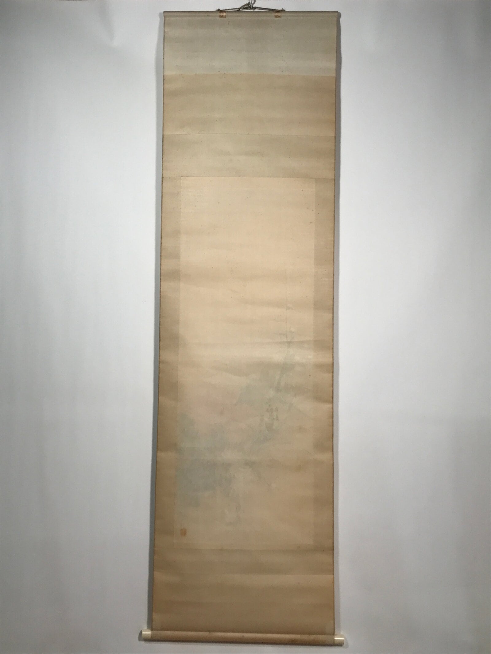 Japanese Hanging Scroll Vtg Three Flowers Pink Yellow White Kakejiku SC852