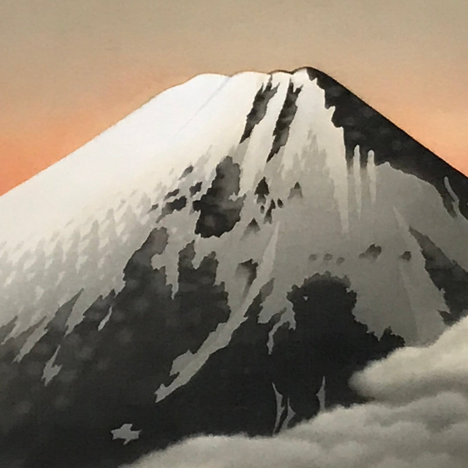 Japanese Hanging Scroll Vtg Yoshii Eiji Fugaku Mt Fuji Clouds Nihonga SC814