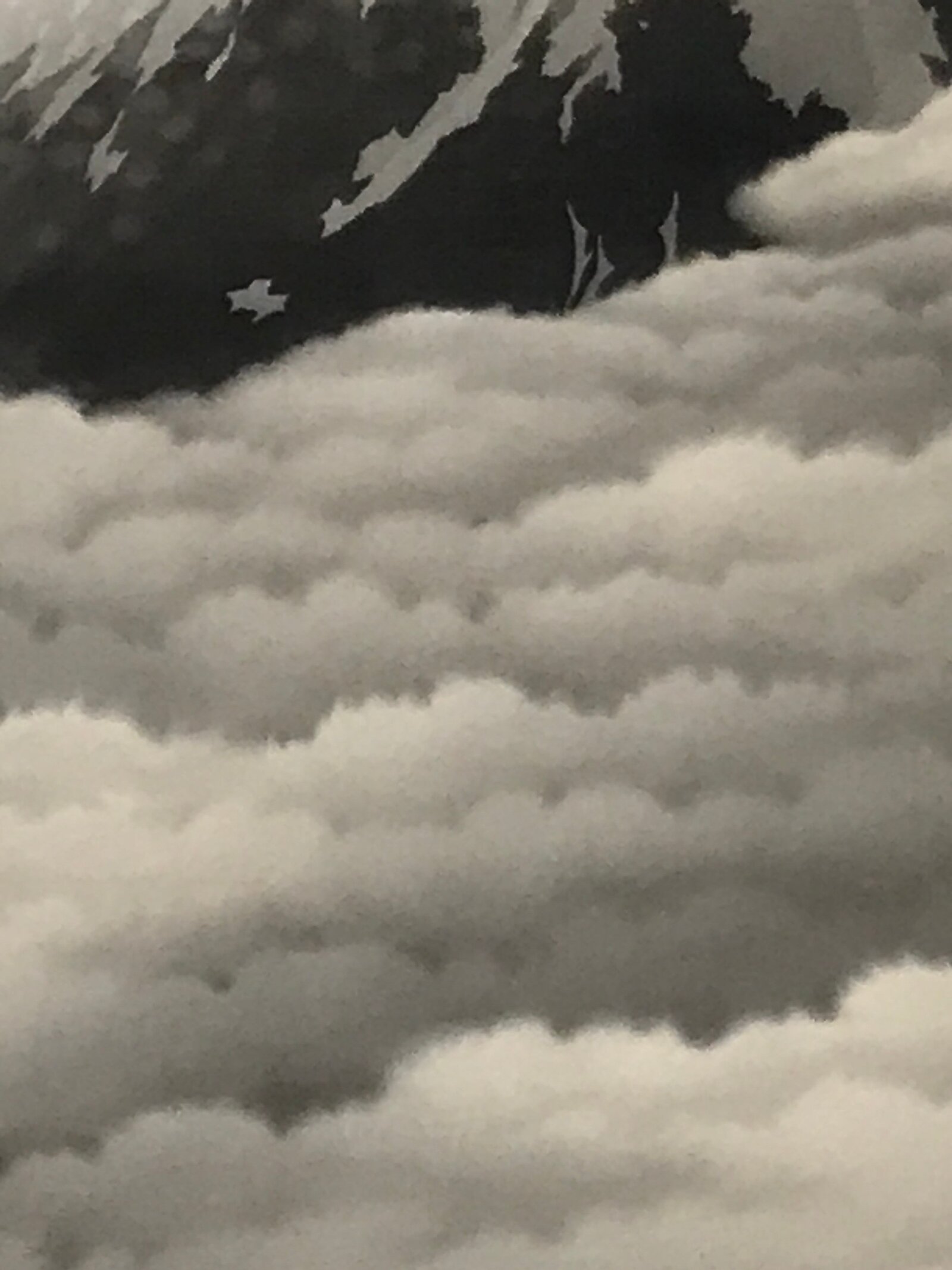 Japanese Hanging Scroll Vtg Yoshii Eiji Fugaku Mt Fuji Clouds Nihonga SC814