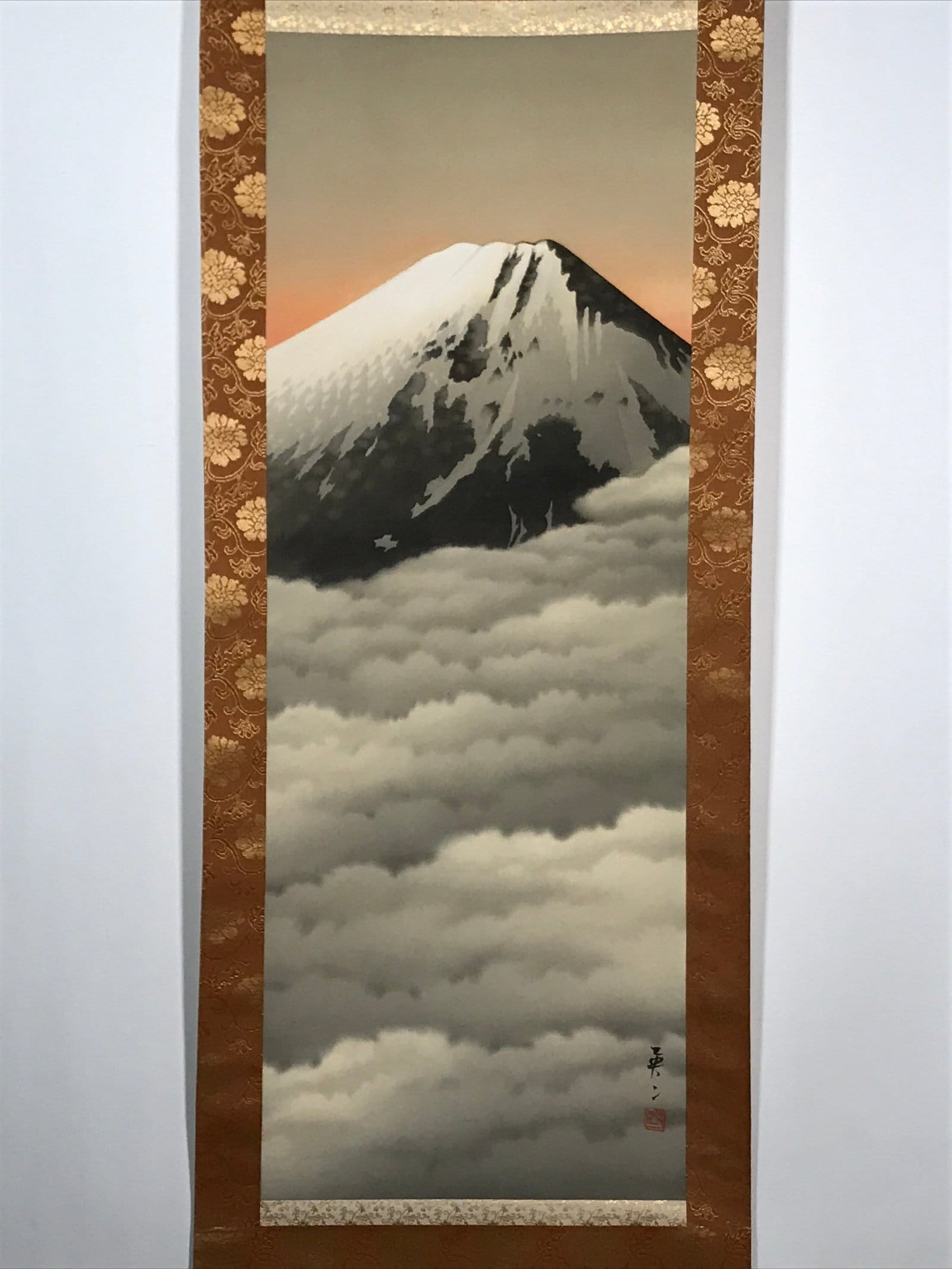Japanese Hanging Scroll Vtg Yoshii Eiji Fugaku Mt Fuji Clouds Nihonga SC814