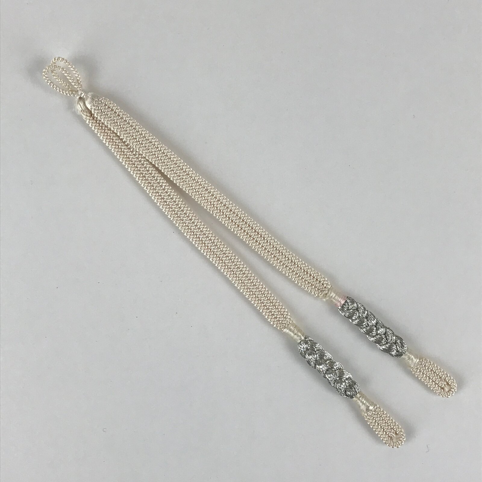 Japanese Haori Himo Ties Kimono Jacket Kimono Accessory Silk White String OJ185