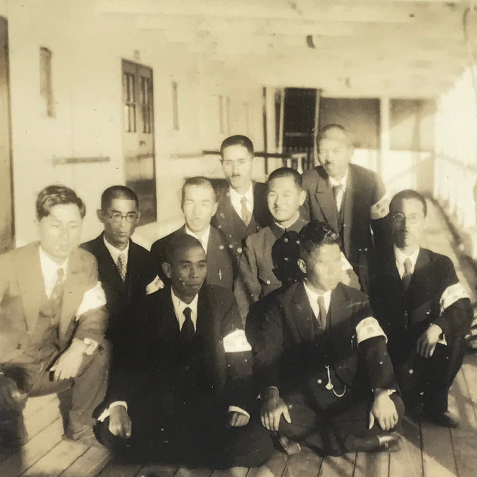 Japanese Harubinmaru Ship Manchuria China Group Photograph Vtg Sepia Tone PH225