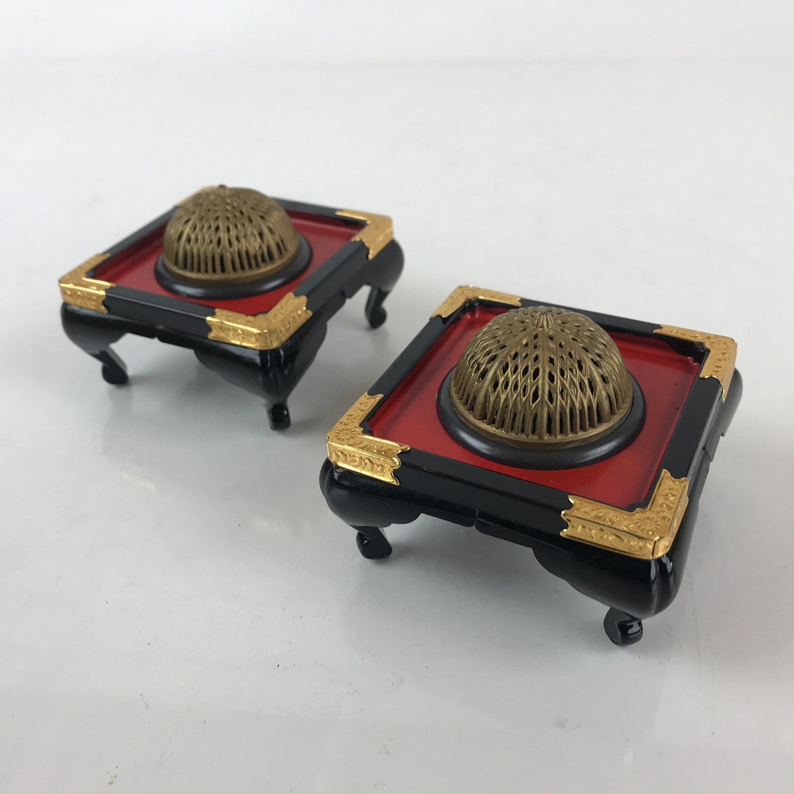 Japanese Hina Doll 2pc Hibachi Brazier Vtg Hinamatsuri Girls Day Decoration Blac