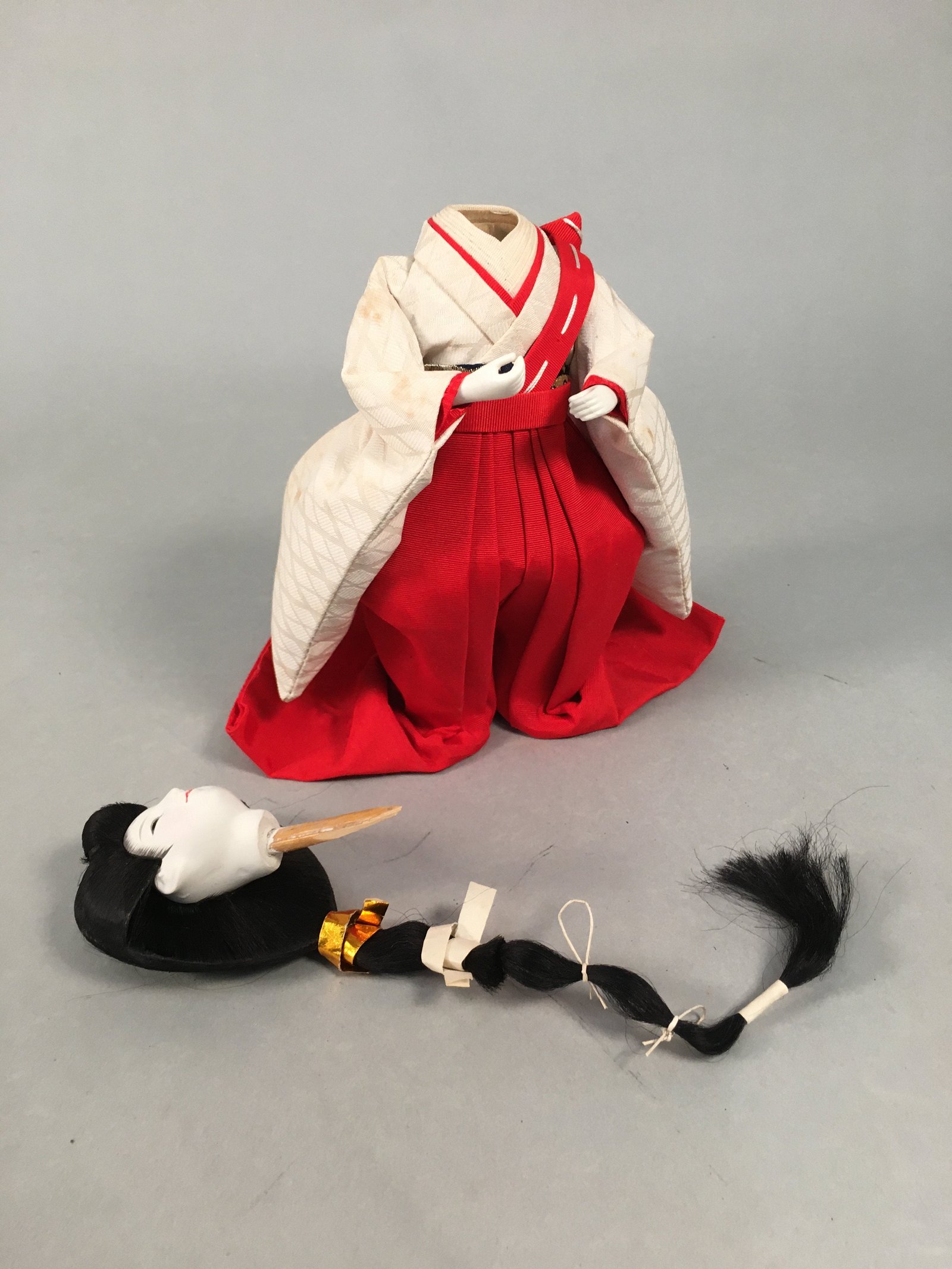 Japanese Hina Doll Court Lady Vtg Girls Day Decor Kimono Woman ID360