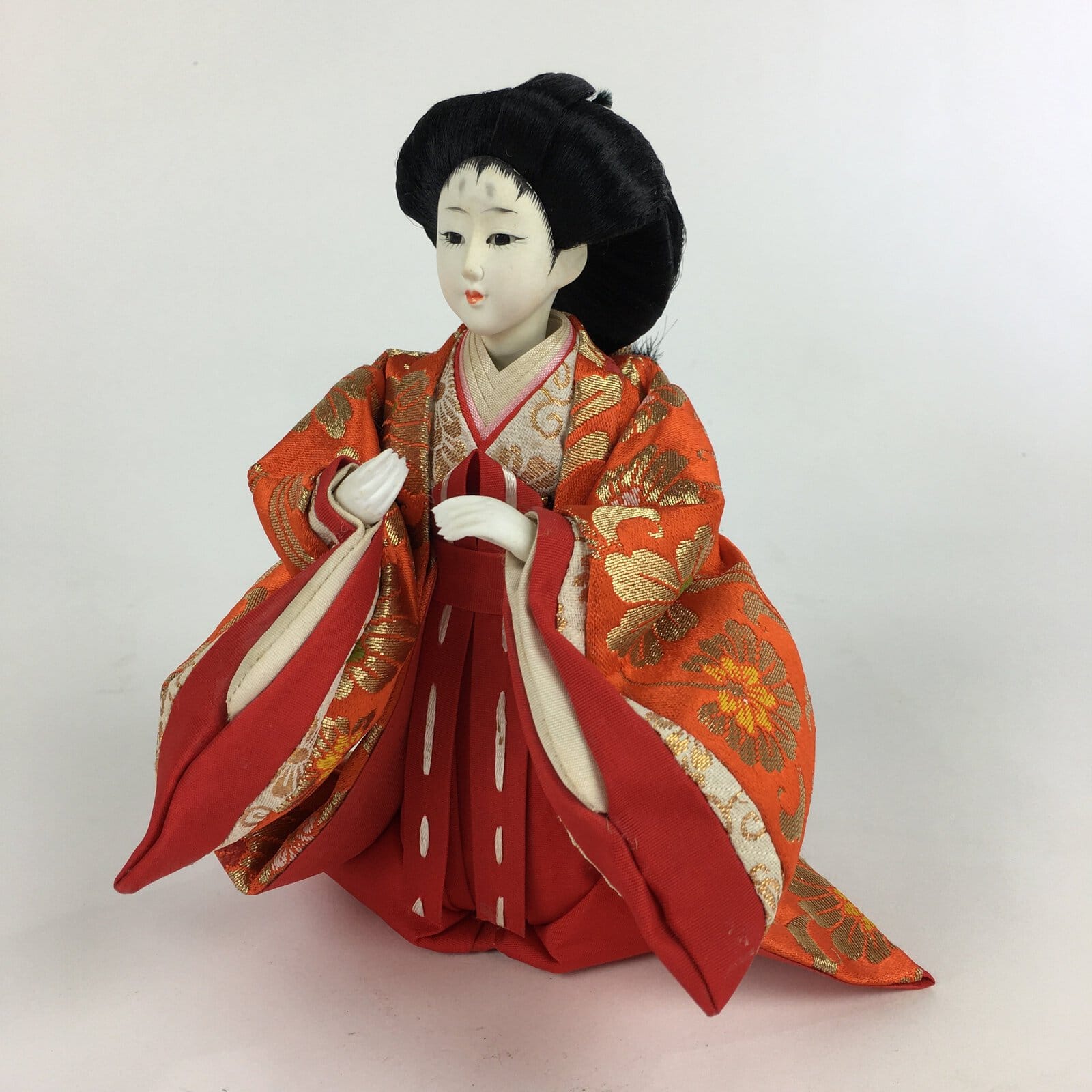 Japanese Hina Doll Court Lady Vtg Girls Day Decor Kimono Woman ID444