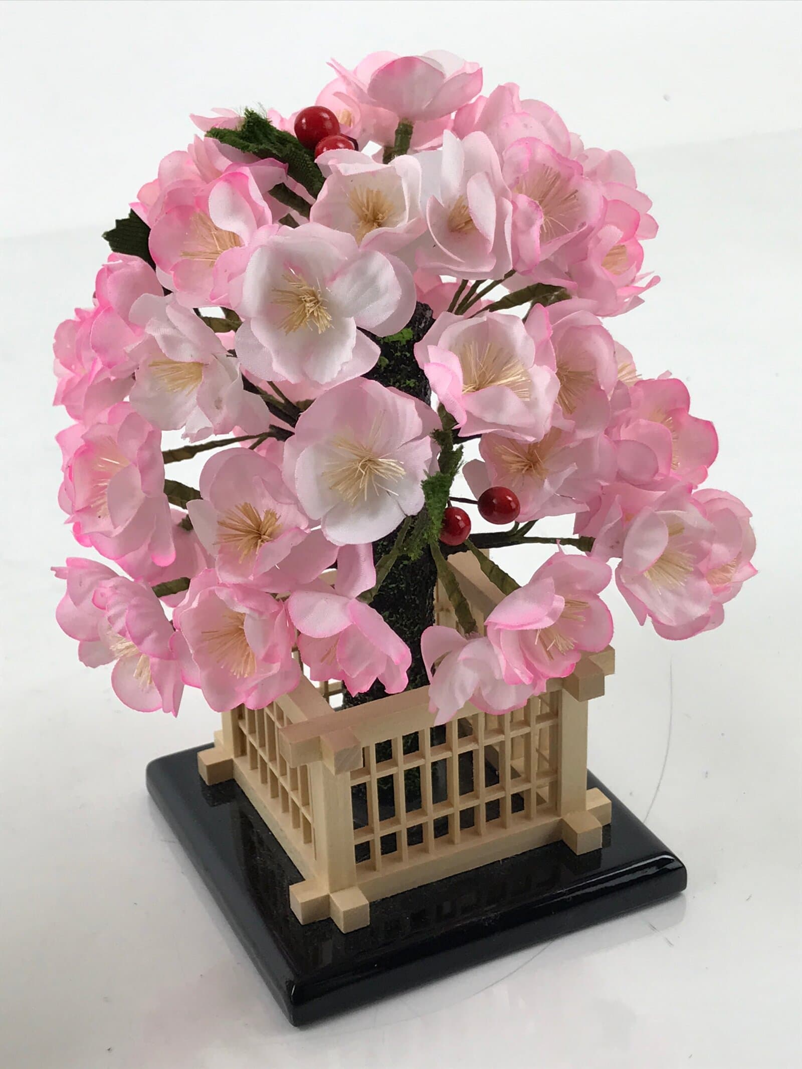 Japanese Hina Doll Decoration Orange Cherry Blossom Vtg Tachibana Sakura ID594