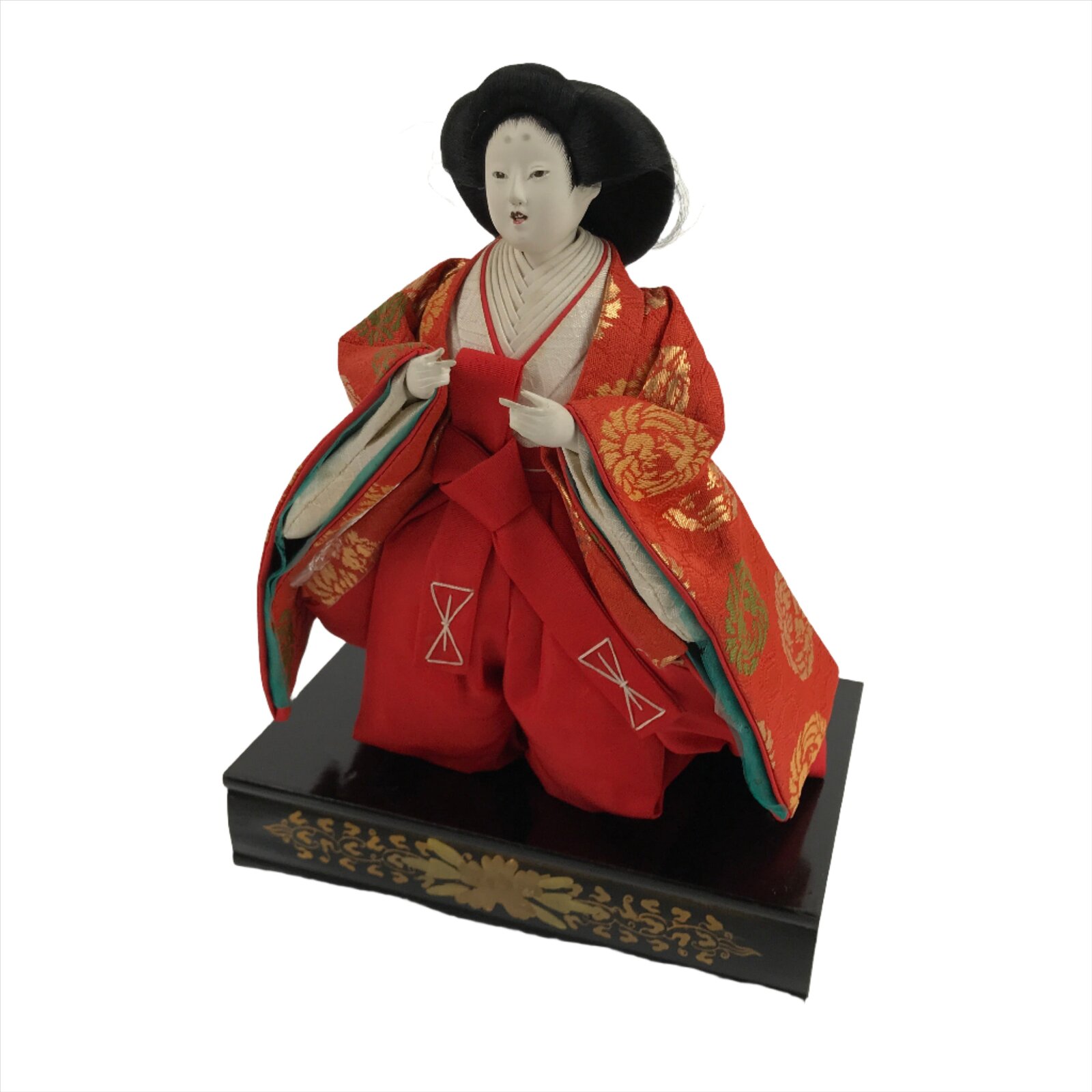 Japanese Hina Doll Girls Day Festival Court Lady Matsuri Wood Silk Kimono ID561