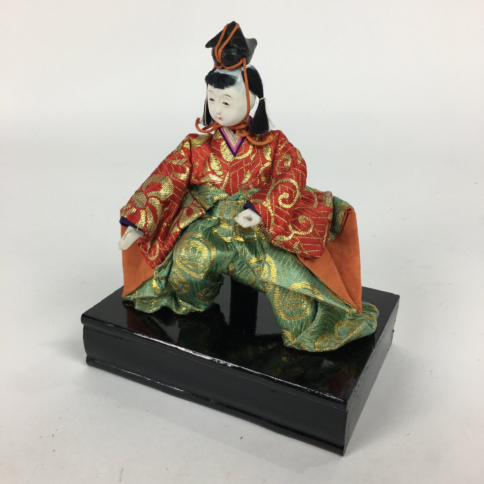 Japanese Hina Doll Kimono Boy Musician Vtg Gonin Bayashi Girls Day ID419