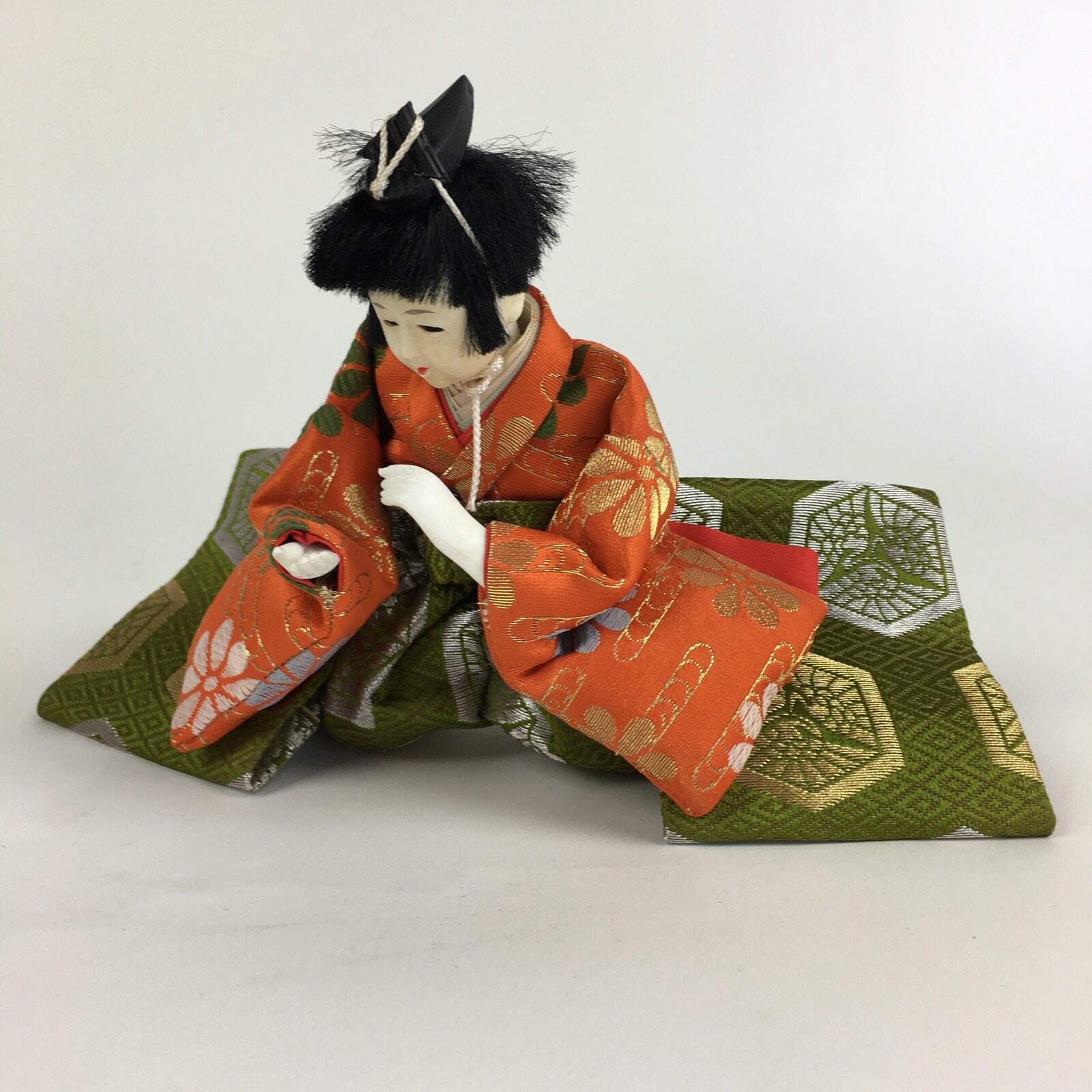 Japanese Hina Doll Kimono Boy Musician Vtg Gonin Bayashi Girls Day ID449