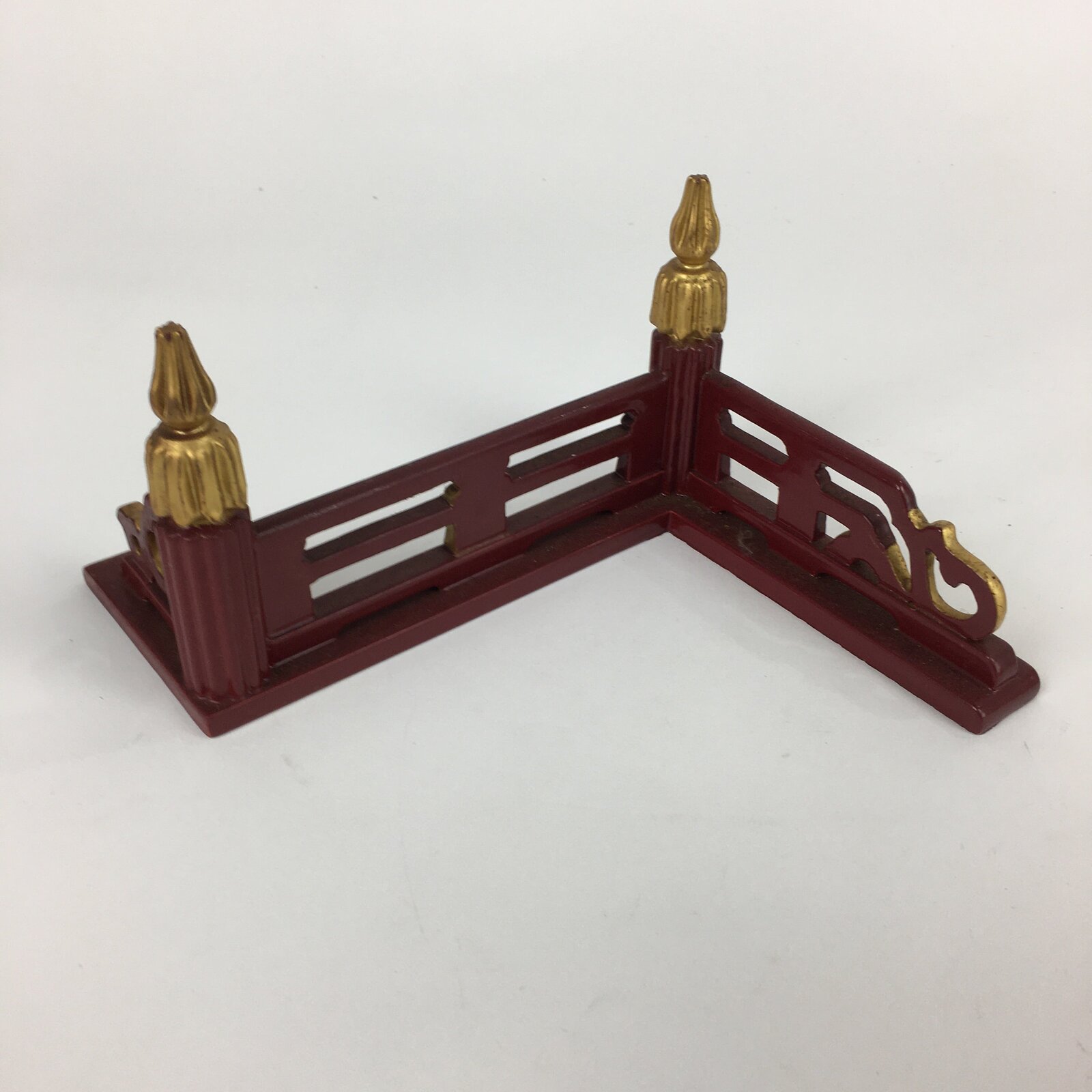 Japanese Hina Doll Lacquered Fences Vtg Saku Girls Day Decoration Red ID414