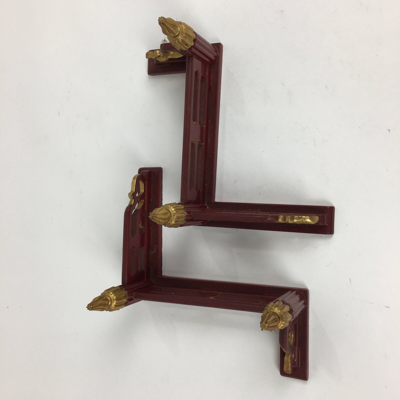 Japanese Hina Doll Lacquered Fences Vtg Saku Girls Day Decoration Red ID414