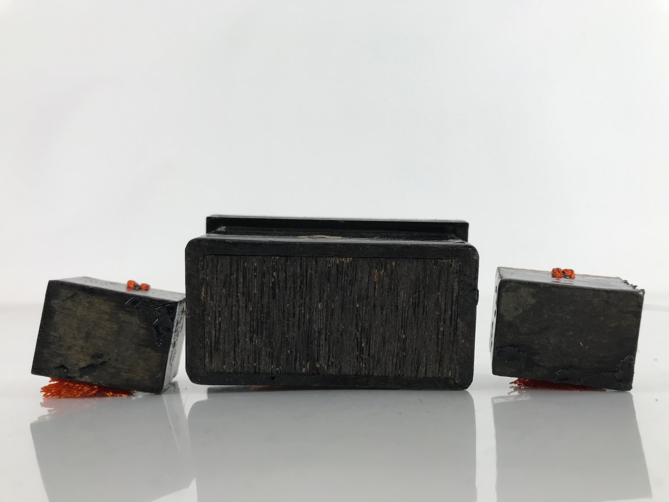 Japanese Hina Doll Nagamochi Clothes Storage Boxes Vtg Black Gold Girl Day ID589