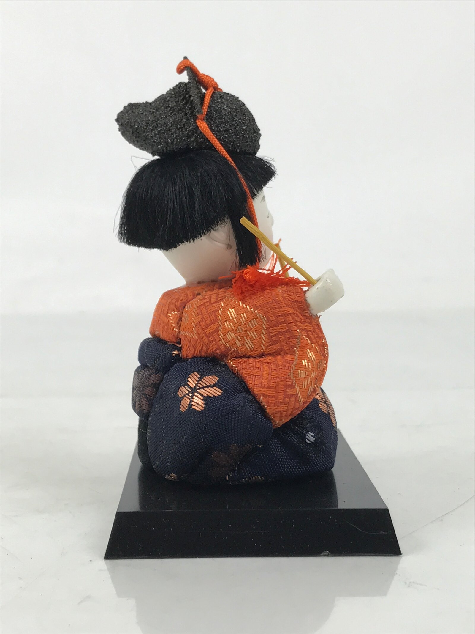 Japanese Hina Doll Ningyo Court Musician Drum Vtg Girls Day Silk Kimekomi ID638