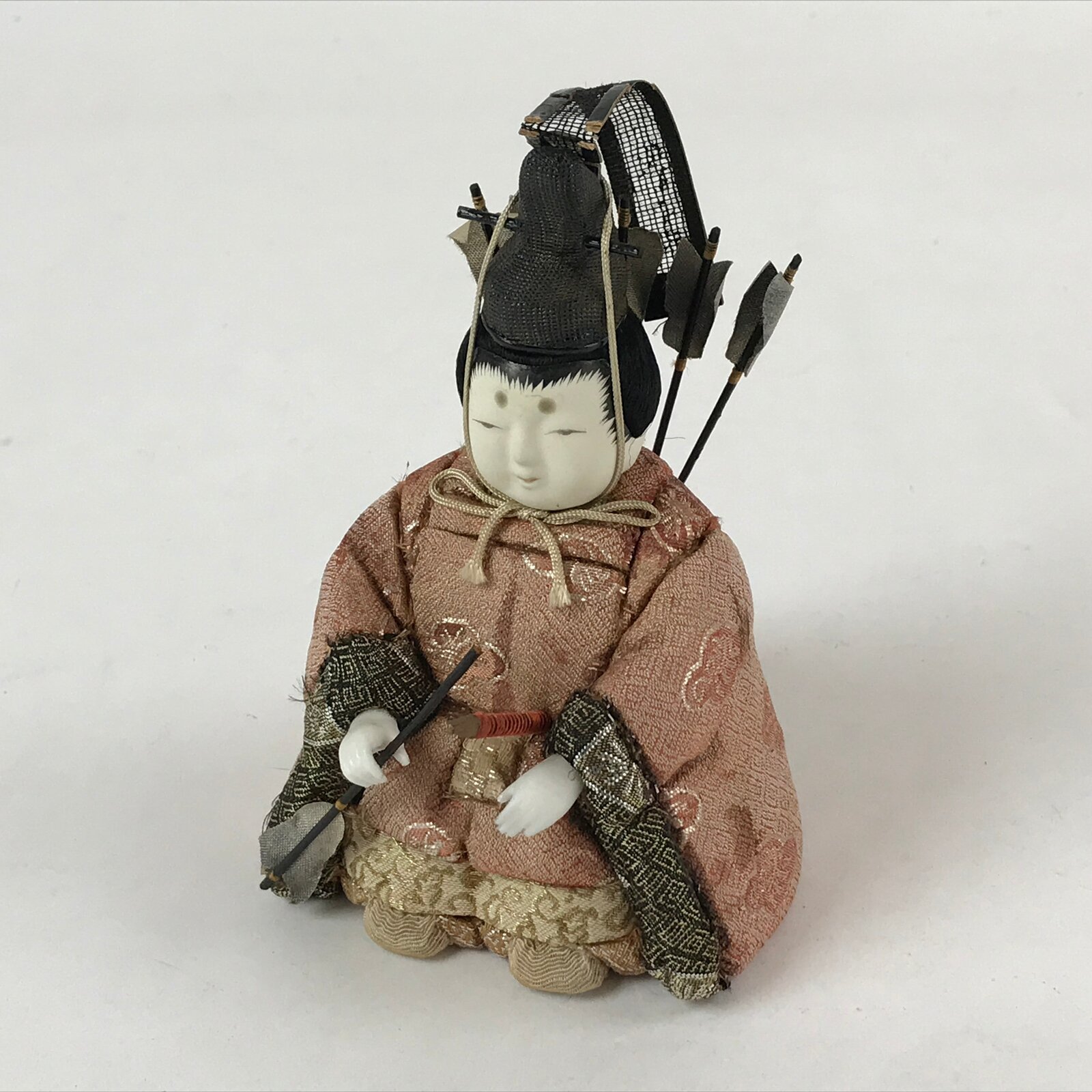 Japanese Hina Doll Ningyo Girl's Day Samurai Zuishin Udaijin Matsuri Red ID520