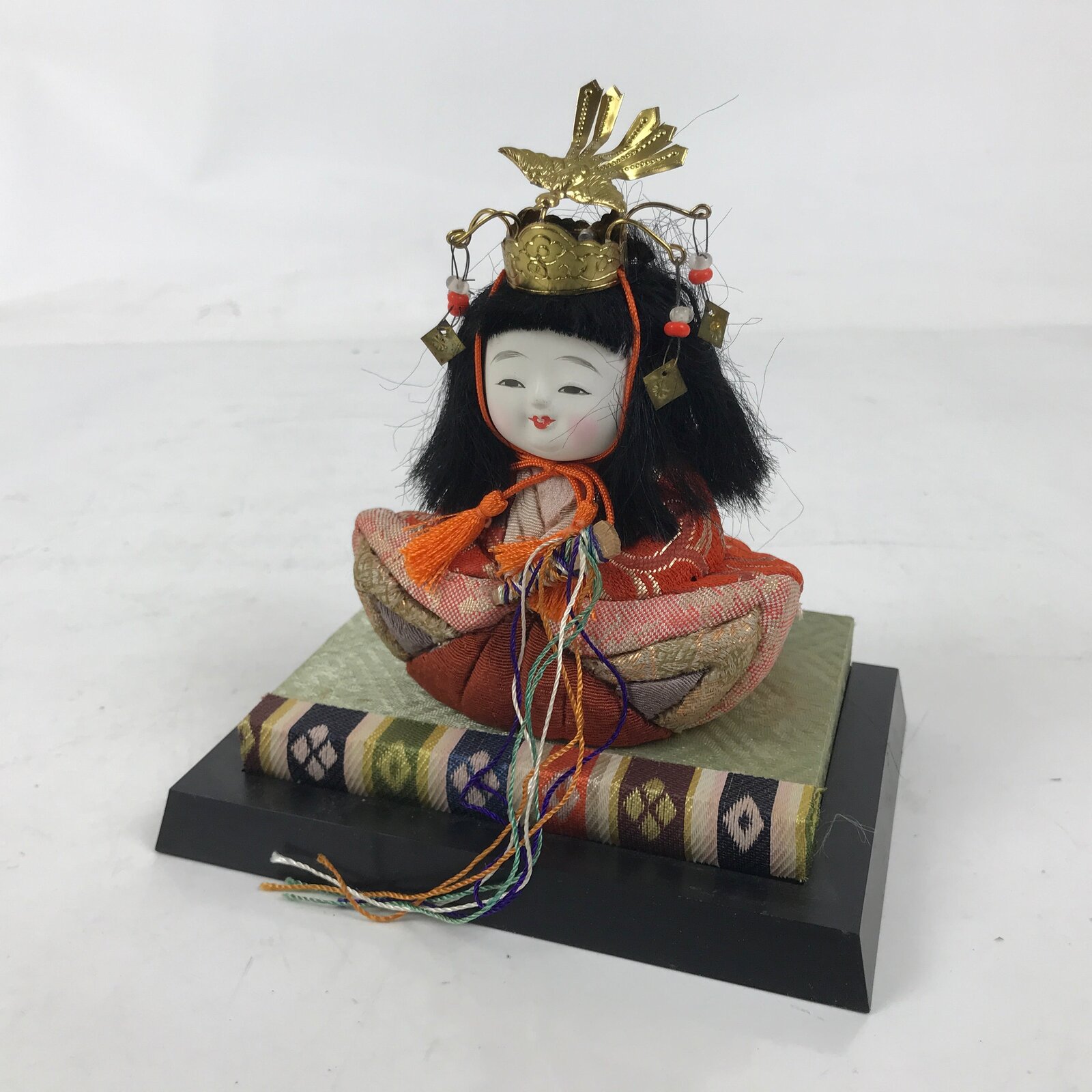 Japanese Hina Doll Ningyo Princess Vtg Girl's Day Ohinasama Silk Kimekomi ID628