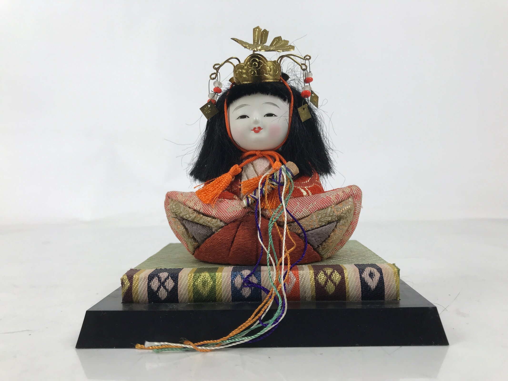 Japanese Hina Doll Ningyo Princess Vtg Girl's Day Ohinasama Silk Kimekomi ID628
