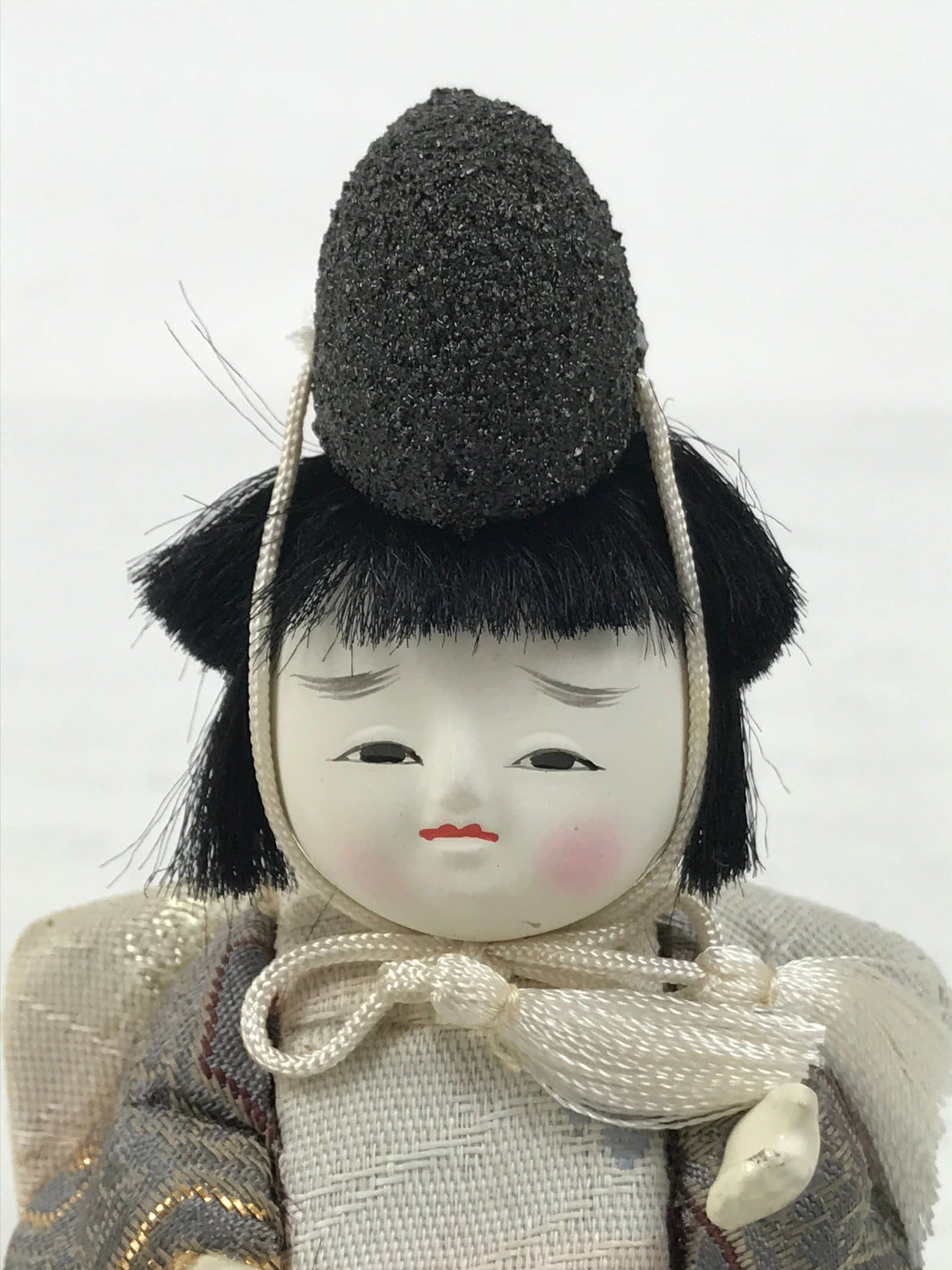 Japanese Hina Doll Ningyo Shichou Man Servant Vtg Girls Day Silk Kimekomi ID636
