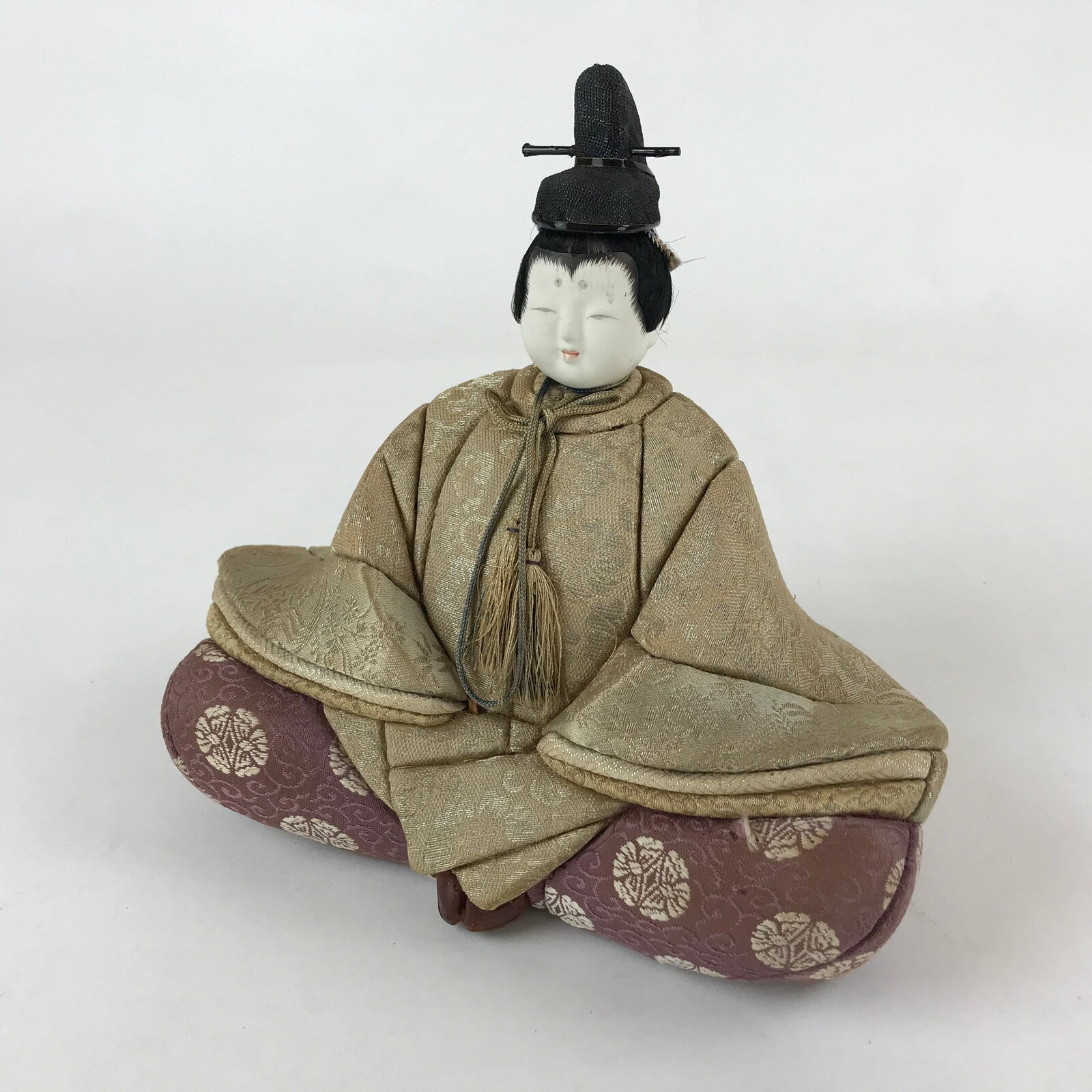 Japanese Hina Doll Nyngo Girl's Day Prince Vtg Ohinasama Matsuri Silk ID529