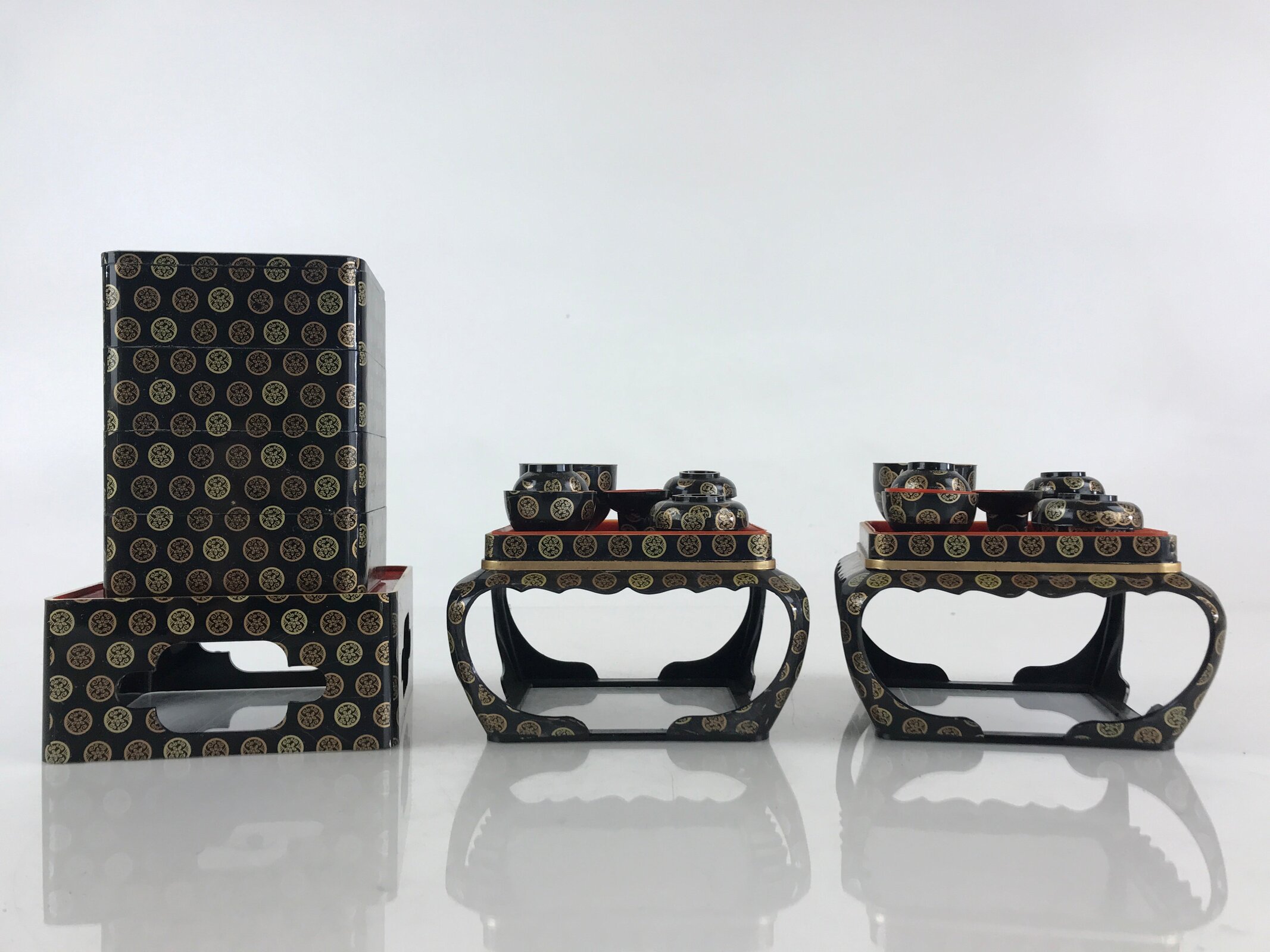 Japanese Hina Doll Ozen Table Jubako Box Vtg Hinamatsuri Girls Day Decoration ID