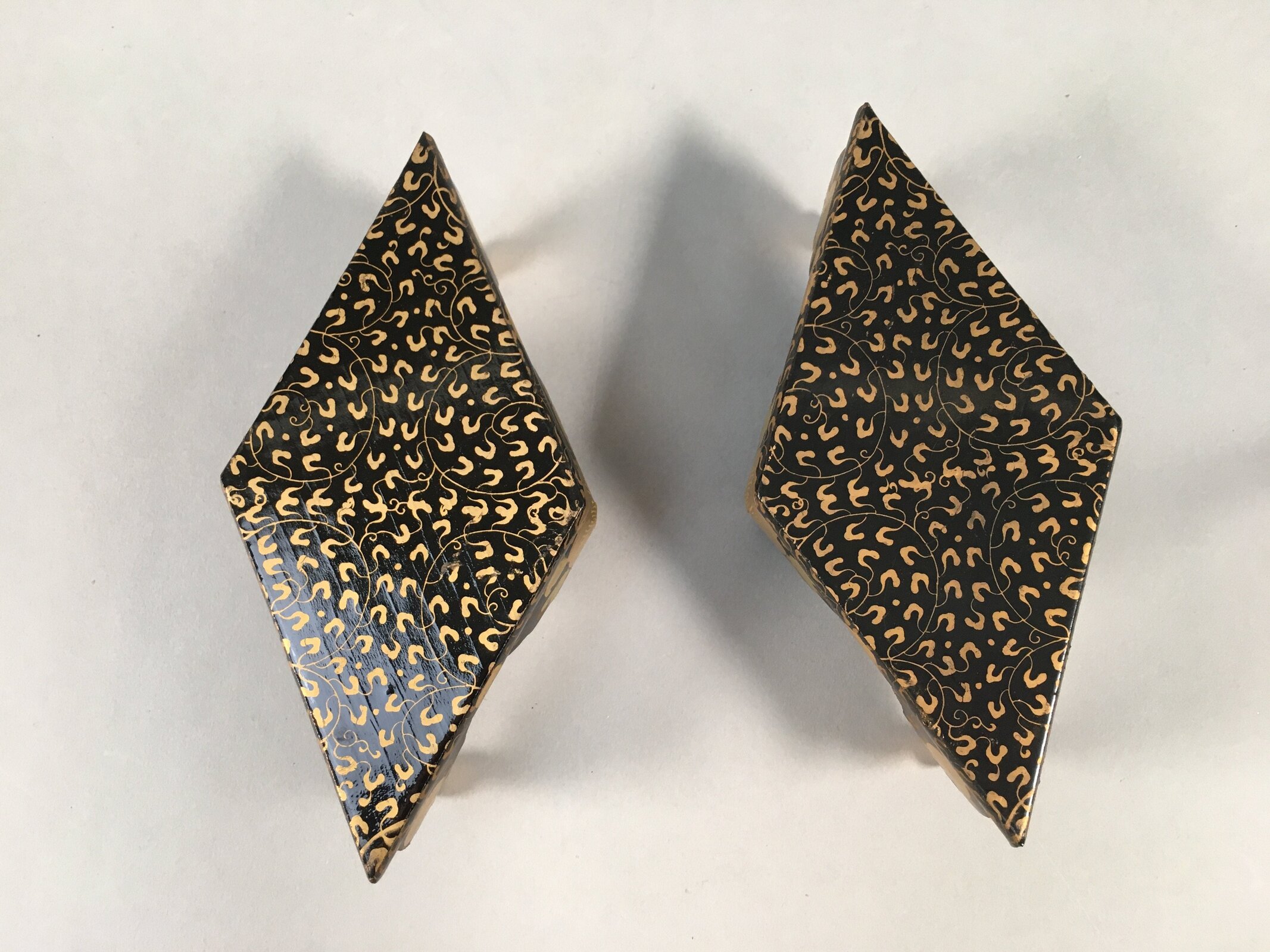 Japanese Hina Doll Rhombus Offering Stand Pair Vtg Furniture Wood Lacquer ID366