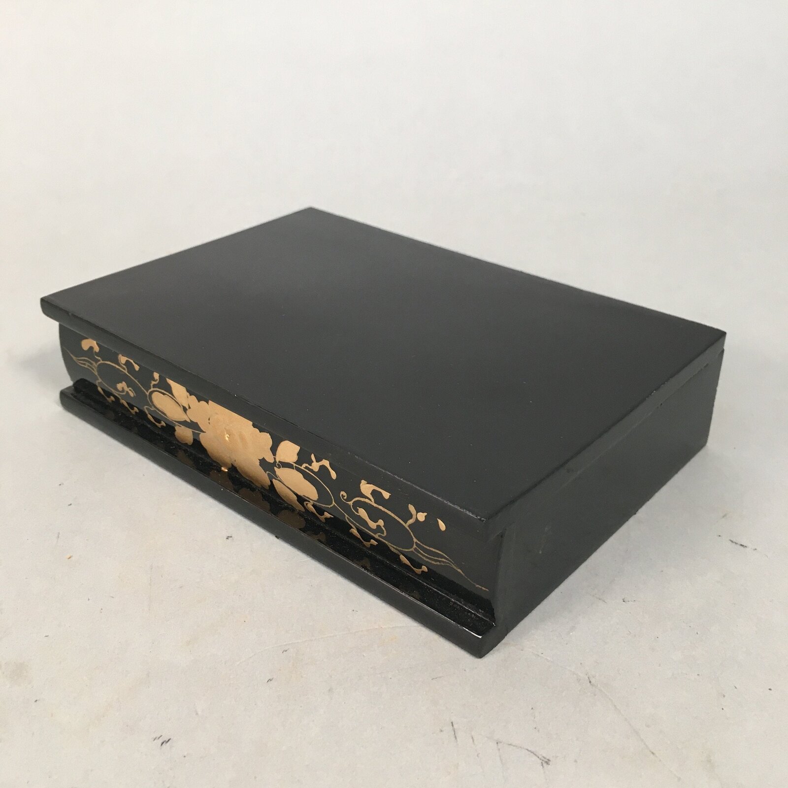 Japanese Hina Doll Stand Furniture Base Throne Vtg Wood Black Rectangle ID347