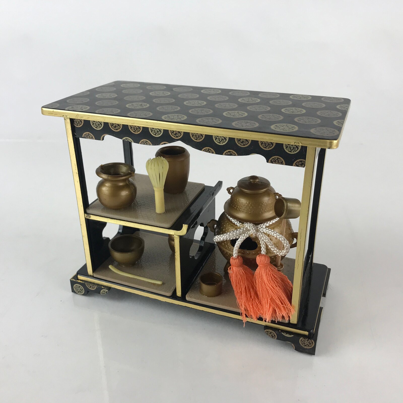 Japanese Hina Doll Tea Ceremony Set Vtg Hinamatsuri Girls Day Decoration Black I