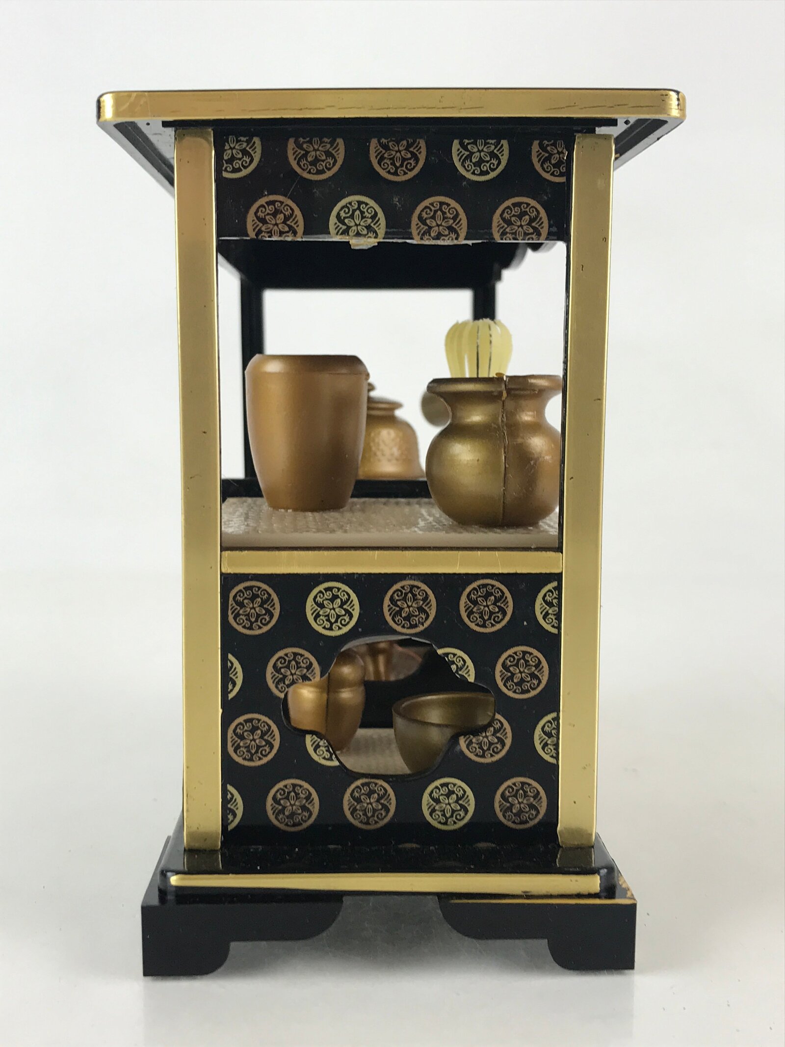 Japanese Hina Doll Tea Ceremony Set Vtg Hinamatsuri Girls Day Decoration Black I