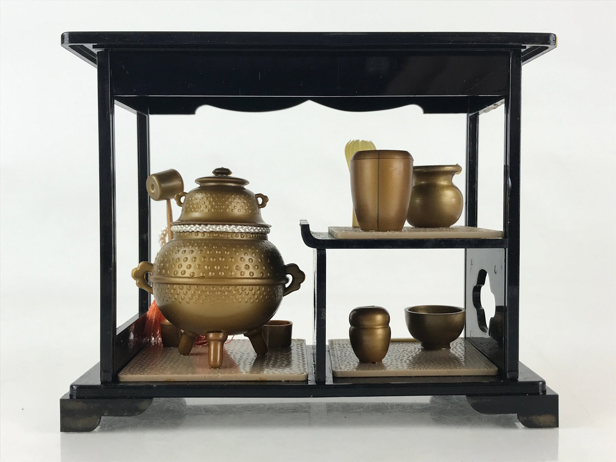 Japanese Hina Doll Tea Ceremony Set Vtg Hinamatsuri Girls Day Decoration Black I