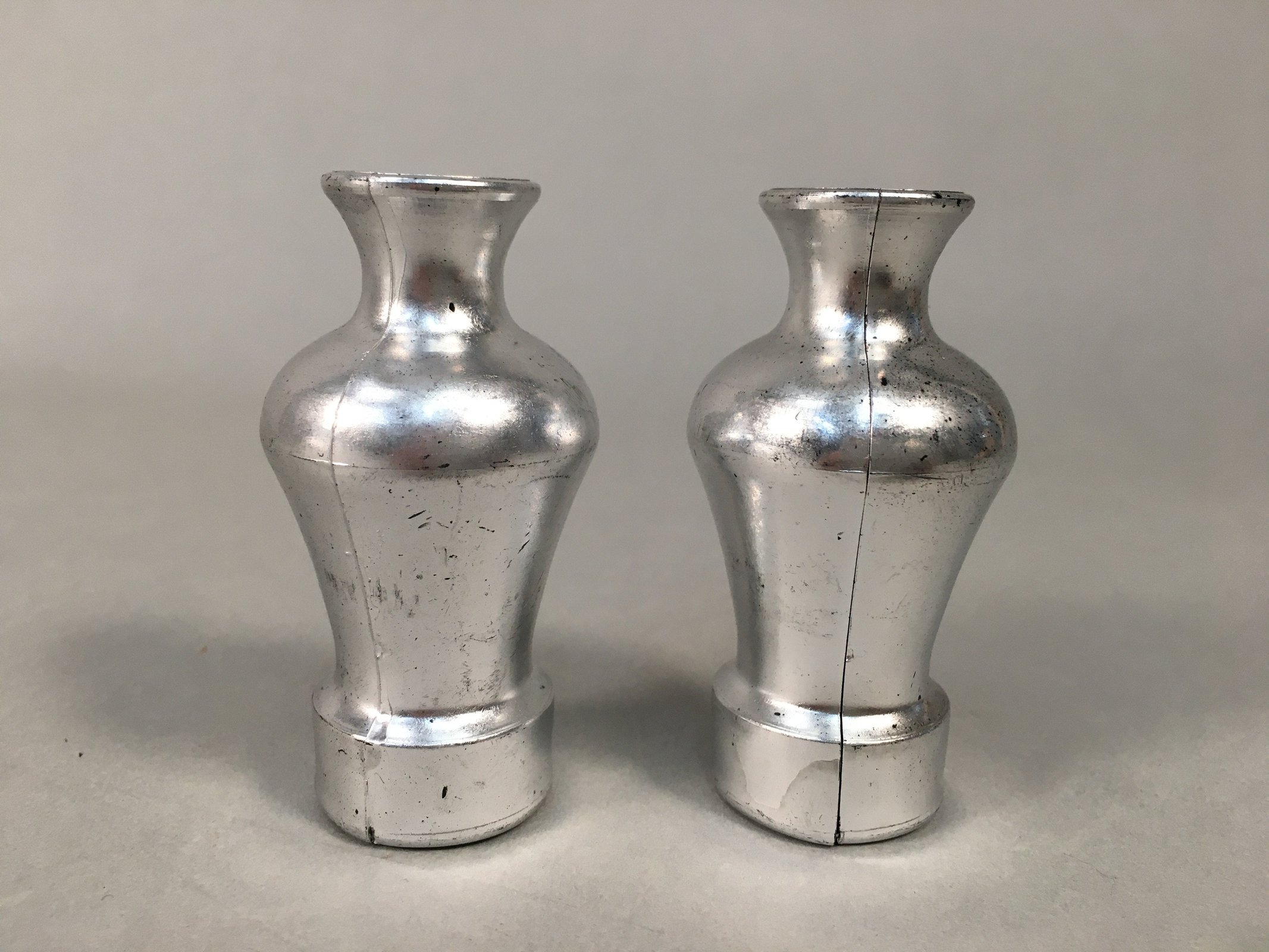 Japanese Hina Doll Vtg Flower Stand Accessory Sake Bottle Silver ID365