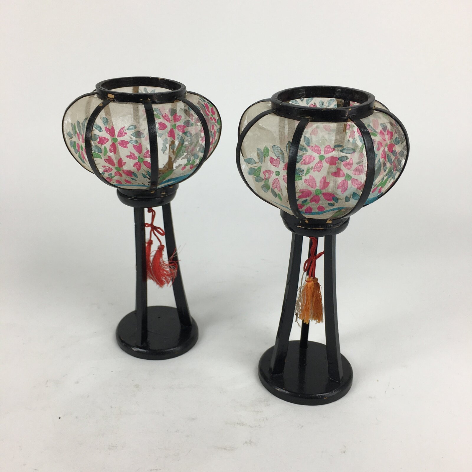 Japanese Hina Doll furniture Lantern Vtg Bonbori Cherry Blossom Sakura ID408