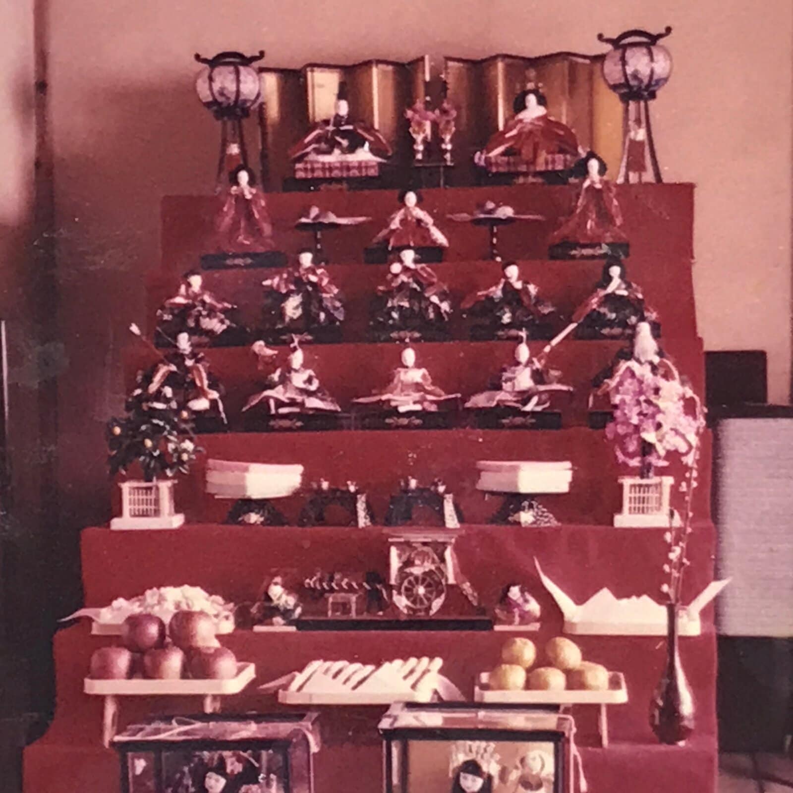 Japanese Hina Matsuri Girl Day Doll Display Photograph Vtg Festival Color PH238