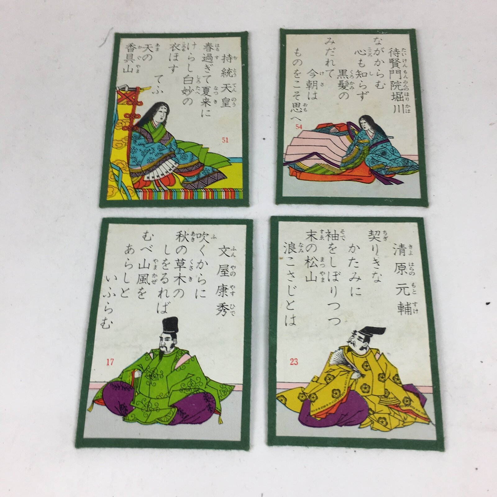 Japanese Hyakunin Isshu Vtg Playing Cards Karuta 100 Poem Matching Game JK254