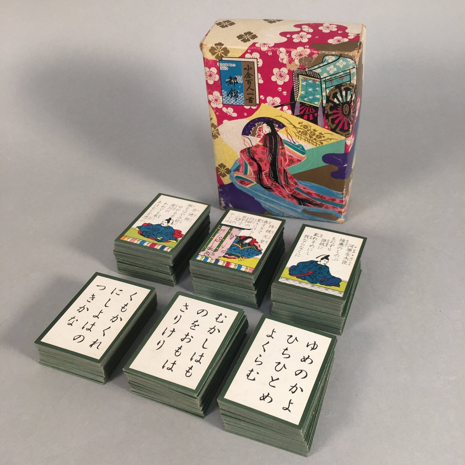 Japanese Hyakunin Isshu Vtg Traditional Playing Cards 100 Poem Game JK126