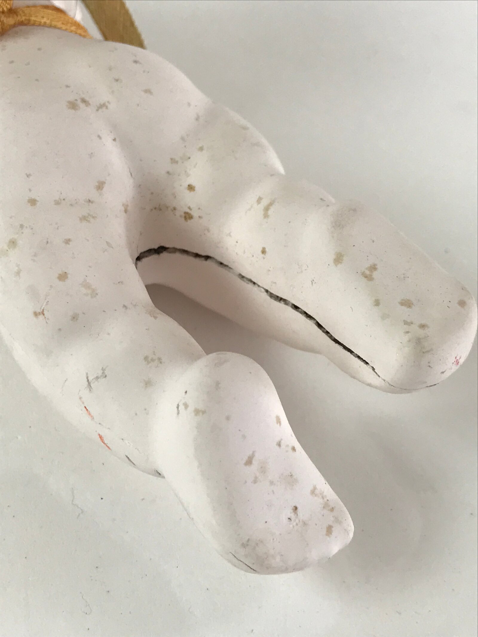 Japanese Ichimatsu-Ningyo Vtg Plaster Figurine Crawling Baby Doll KF592