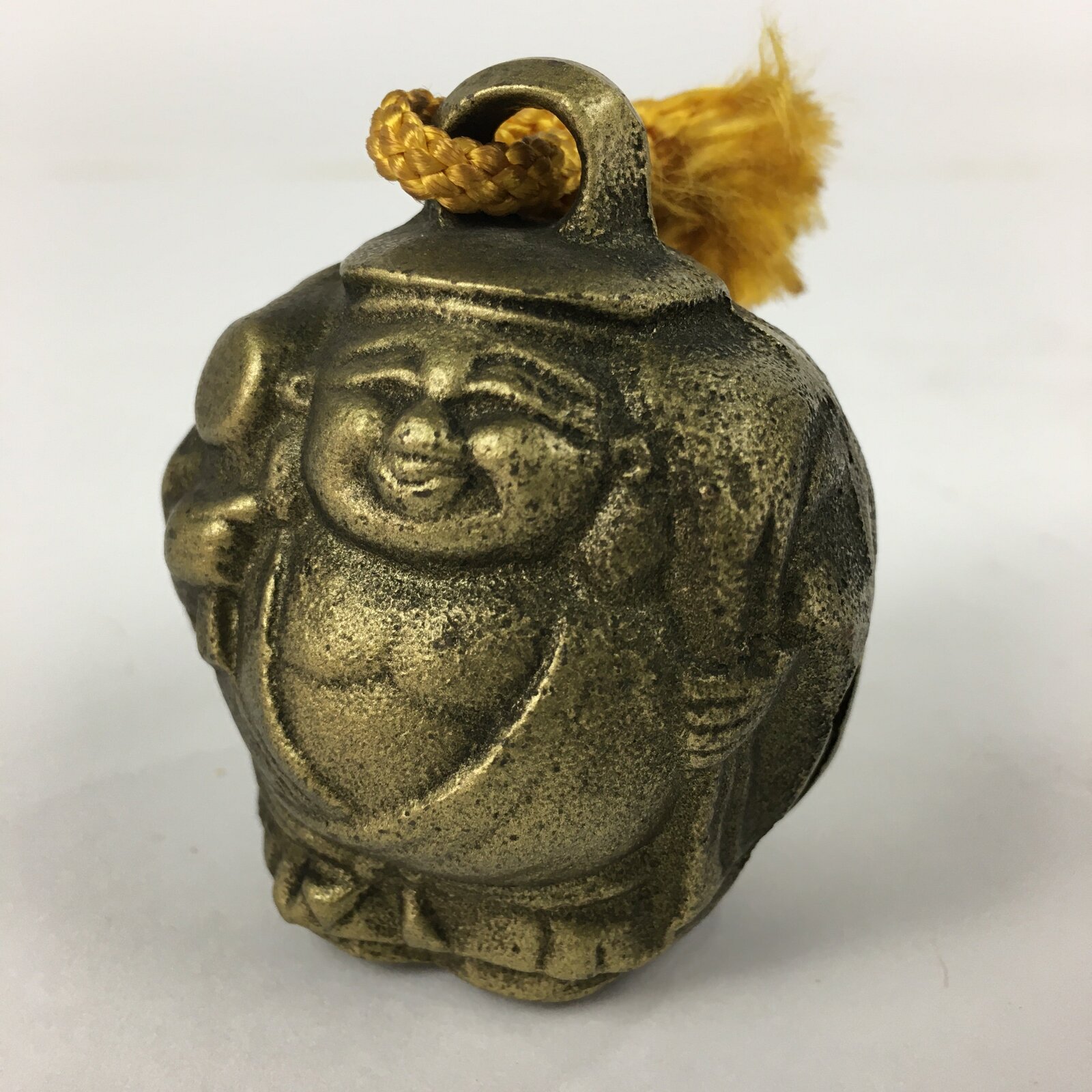 Japanese Iron Bell Vtg Tetsurin Dorei Doll Amulet 7 Lucky God Daikokuten Gold DR