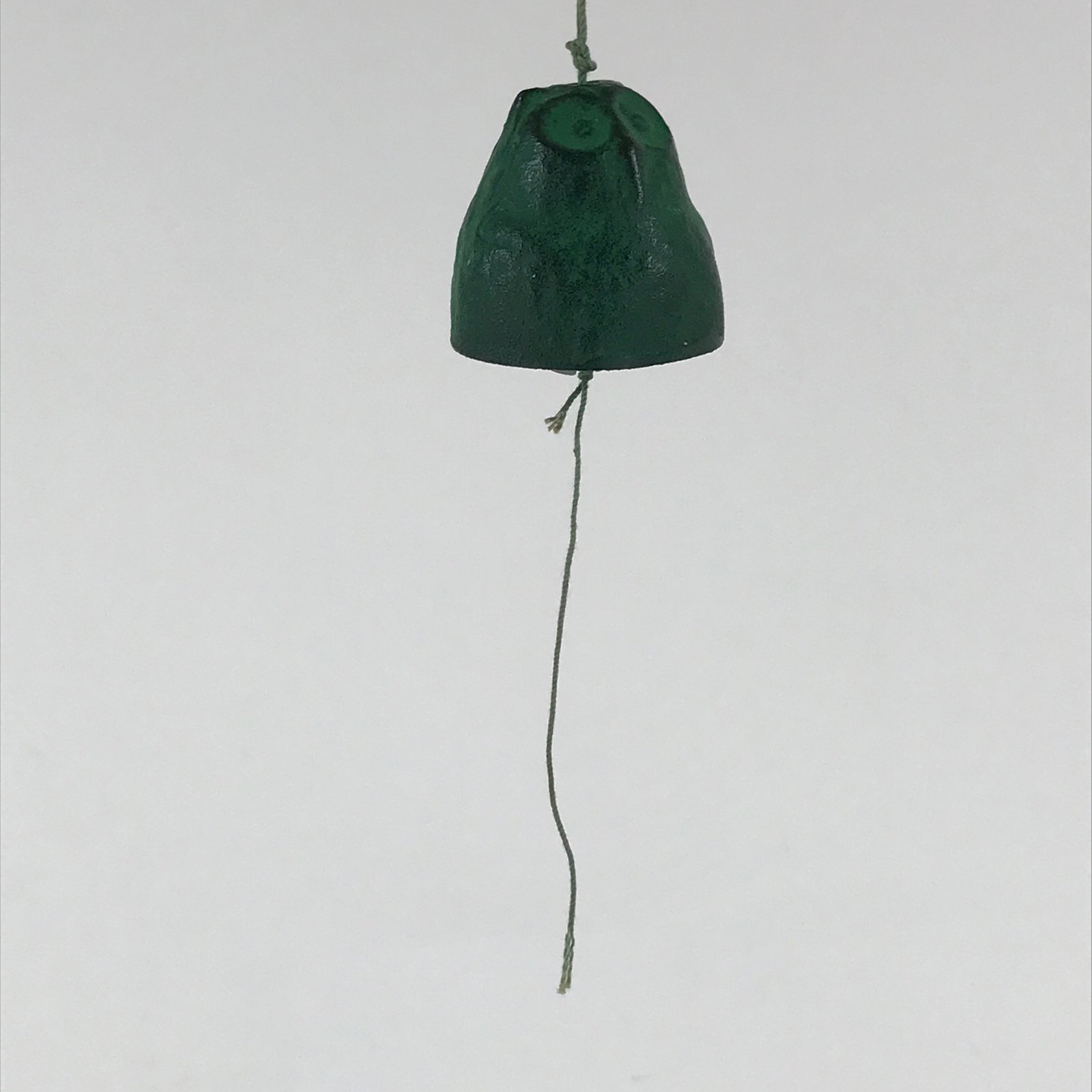 Japanese Iron Furin Wind Chime Tetsurin Vtg Green String Iwate Nanbu Owl DR500