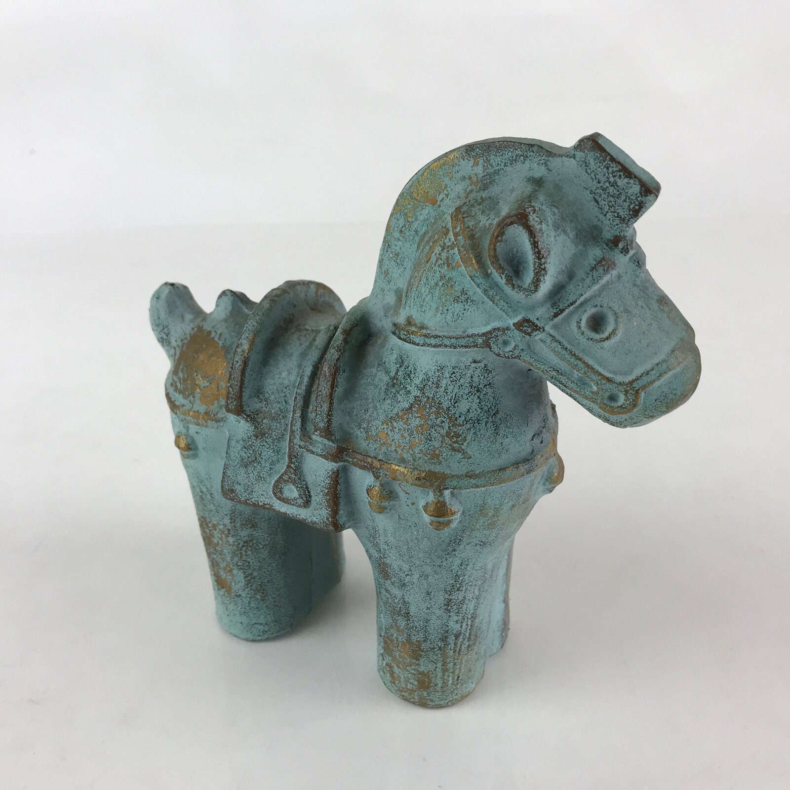 Japanese Iron Horse Ornament Horse-style Figurine Vtg Haniwa Interior Zodiac BD8