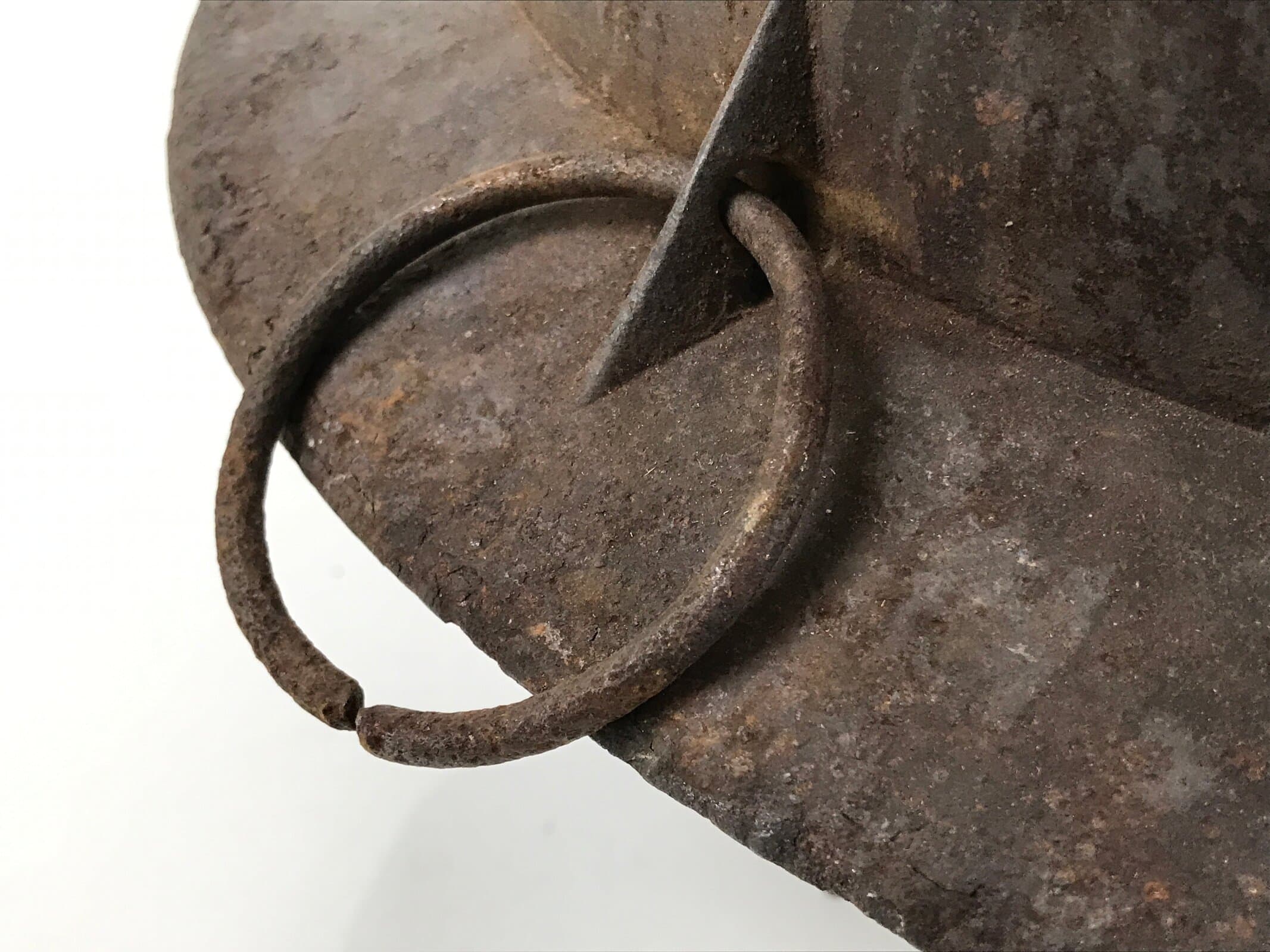 Japanese Iron Traditional Kama Rice Cooker Vtg Kamado Stove Pot Wood Lid T118