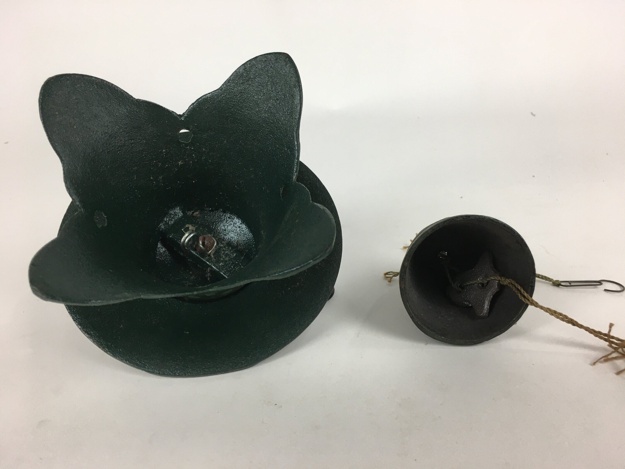 Japanese Iron Wind Chime Vtg Wind Bell Hanging decoration Green Furin JK250