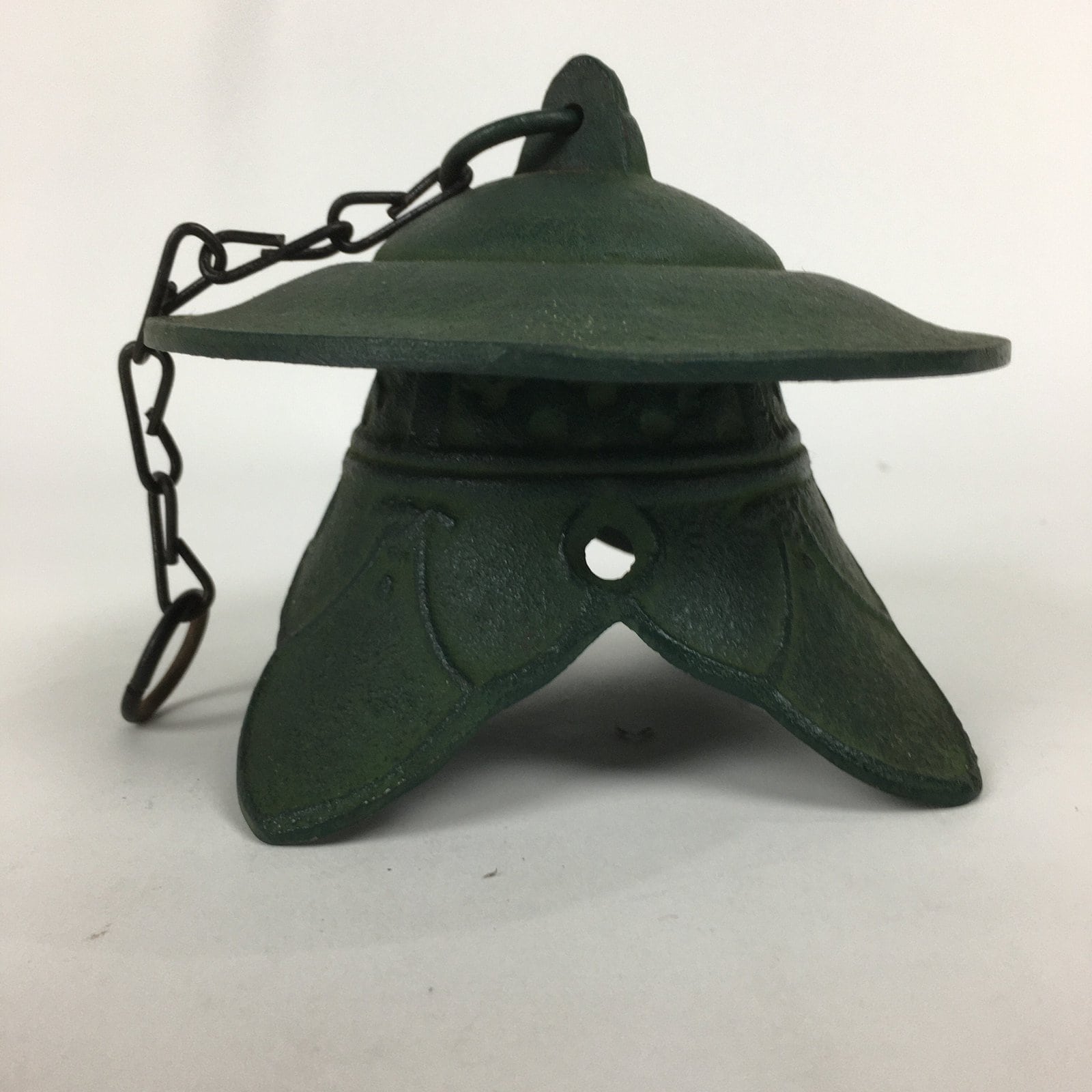 Japanese Iron Wind Chime Vtg Wind Bell Hanging decoration Green Furin JK250