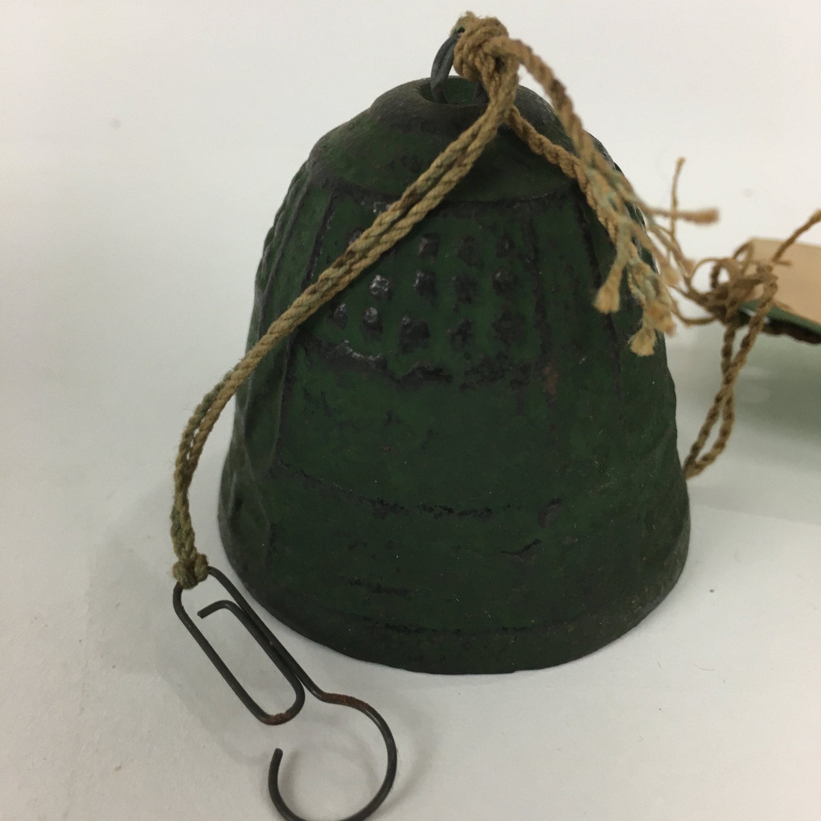Japanese Iron Wind Chime Vtg Wind Bell Hanging decoration Green Furin JK250
