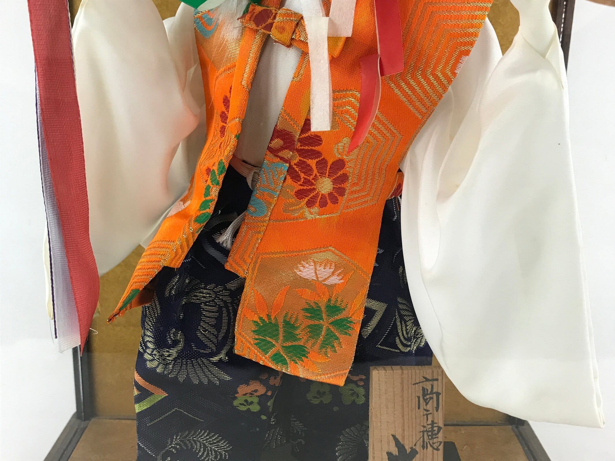 Japanese Iwato Kagura Tengu Doll Glass Case Display Vtg Ningyo Figurine BD900