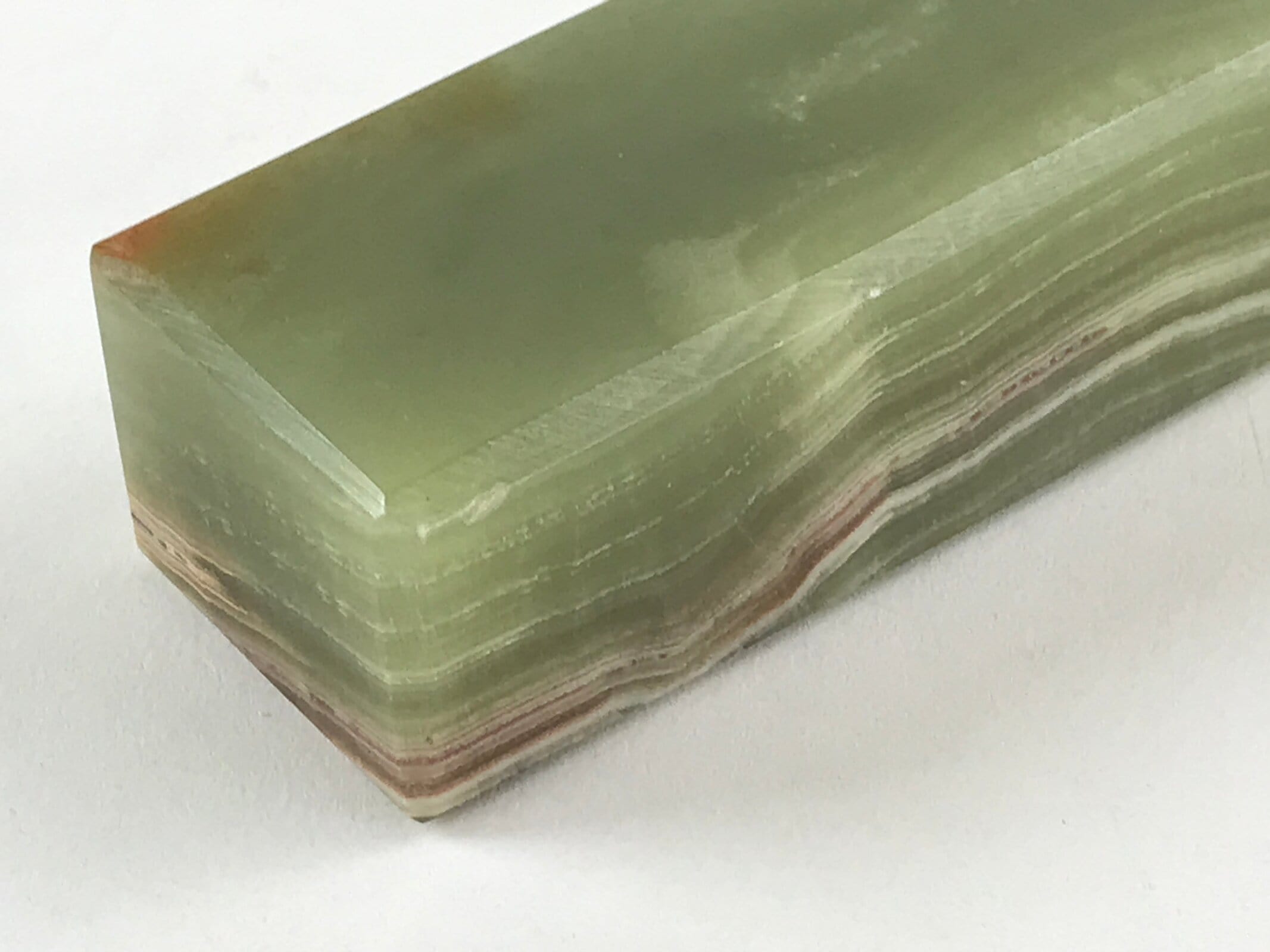 Japanese Jade Green Stone Paperweight Vtg Calligraphy Shodo Hisui Bunchin JK544