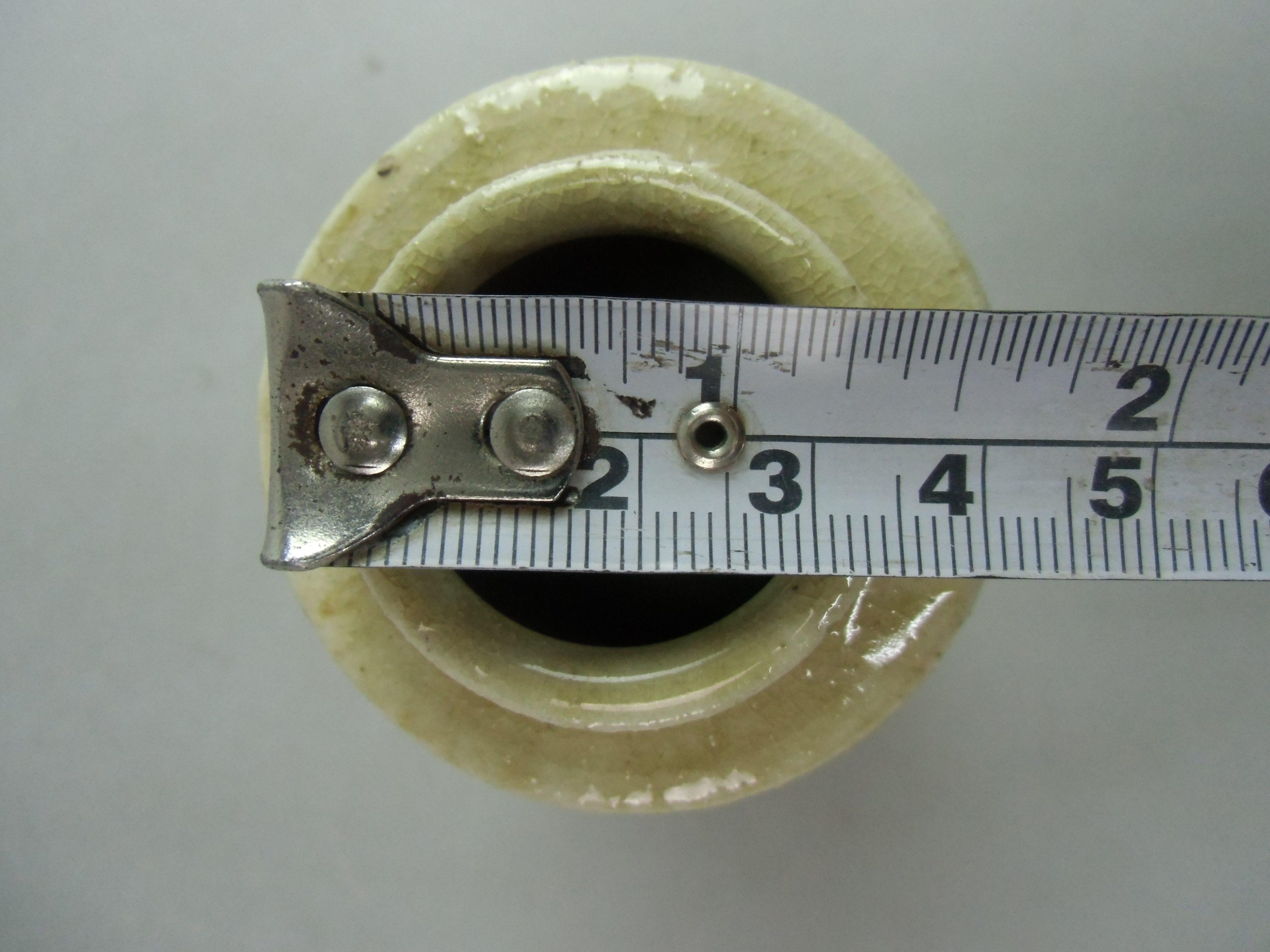 Japanese Ki Seto ware Mini Flower Vase Vtg Pottery Beige Green Ikebana MFV51